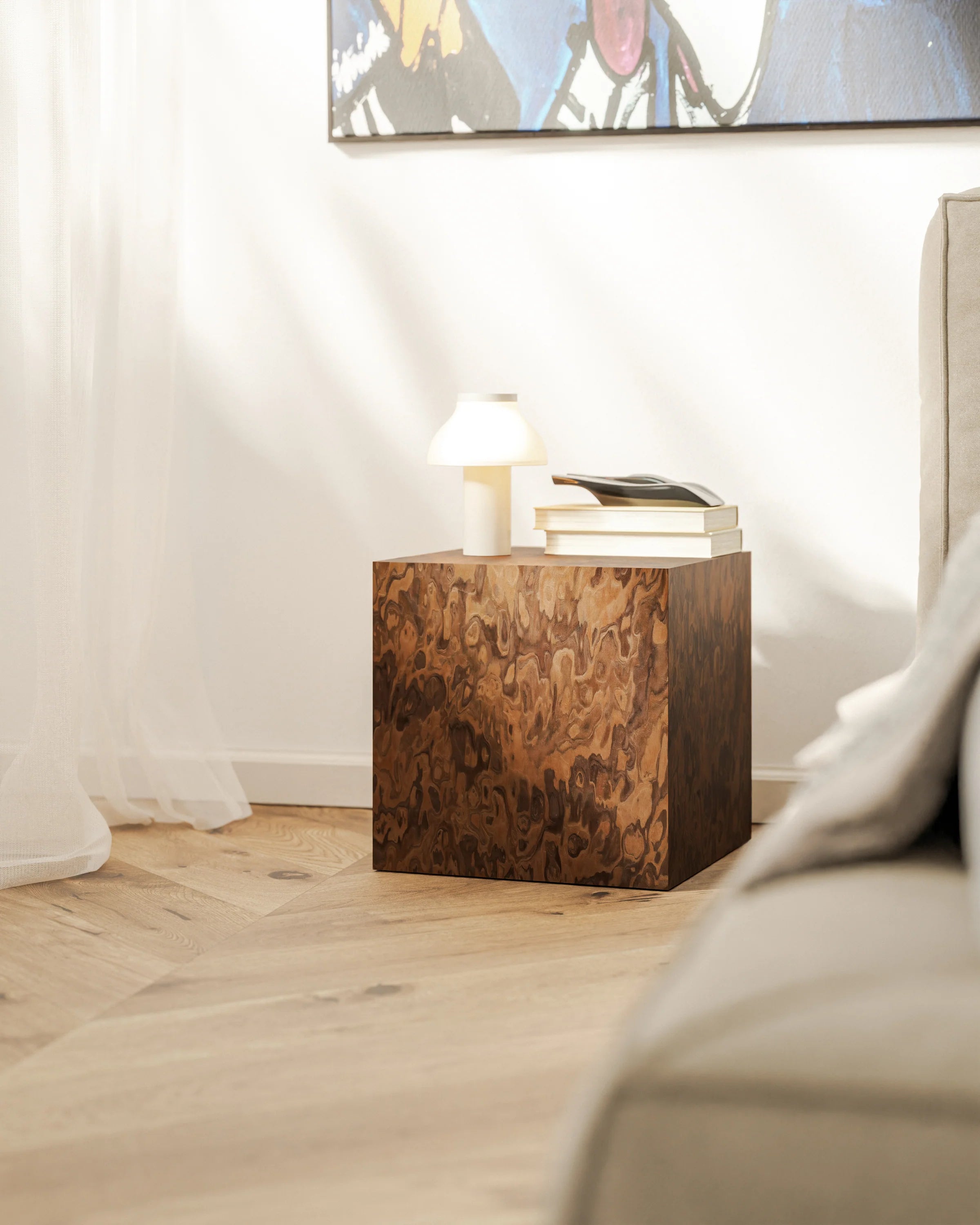 Stolik pomocniczy CUBE California Burl