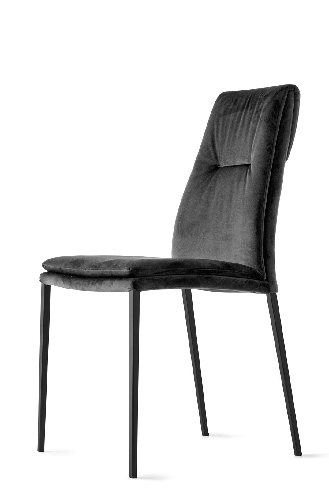 CARMEN upholstered chair with a black base
