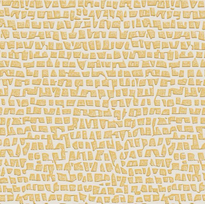 Textilstruktur-Tapete mit abstraktem Muster SERTI - CRAIE OR sandfarben mit Gold