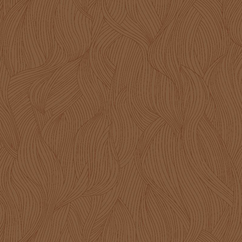 Textile structural wallpaper ALARIS - FAUVE CUIVRÉ rusty brown