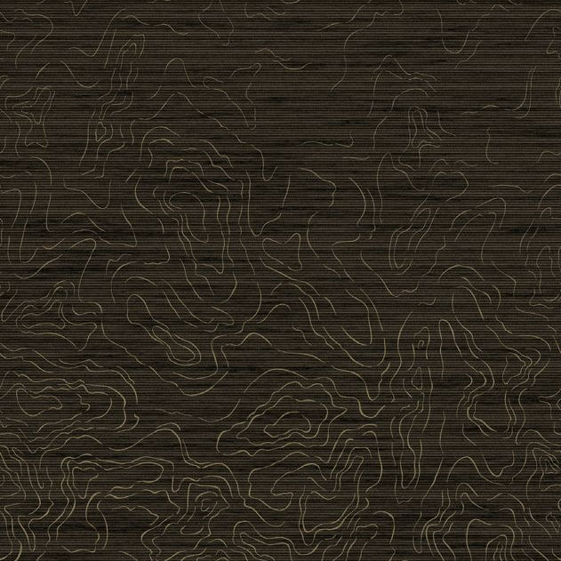 Structural textile mural ONDES PRÉCIEUSES - BLACK GOLD black with gold