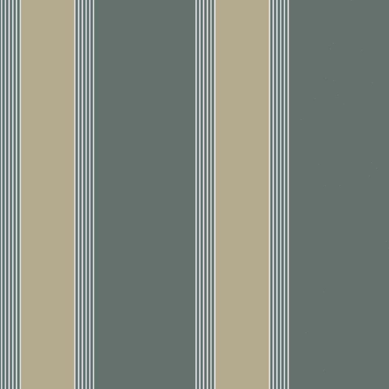 Tapete mit geometrischem Streifenmuster AUTEUIL - CELADON/DORE in seledin mit Gold