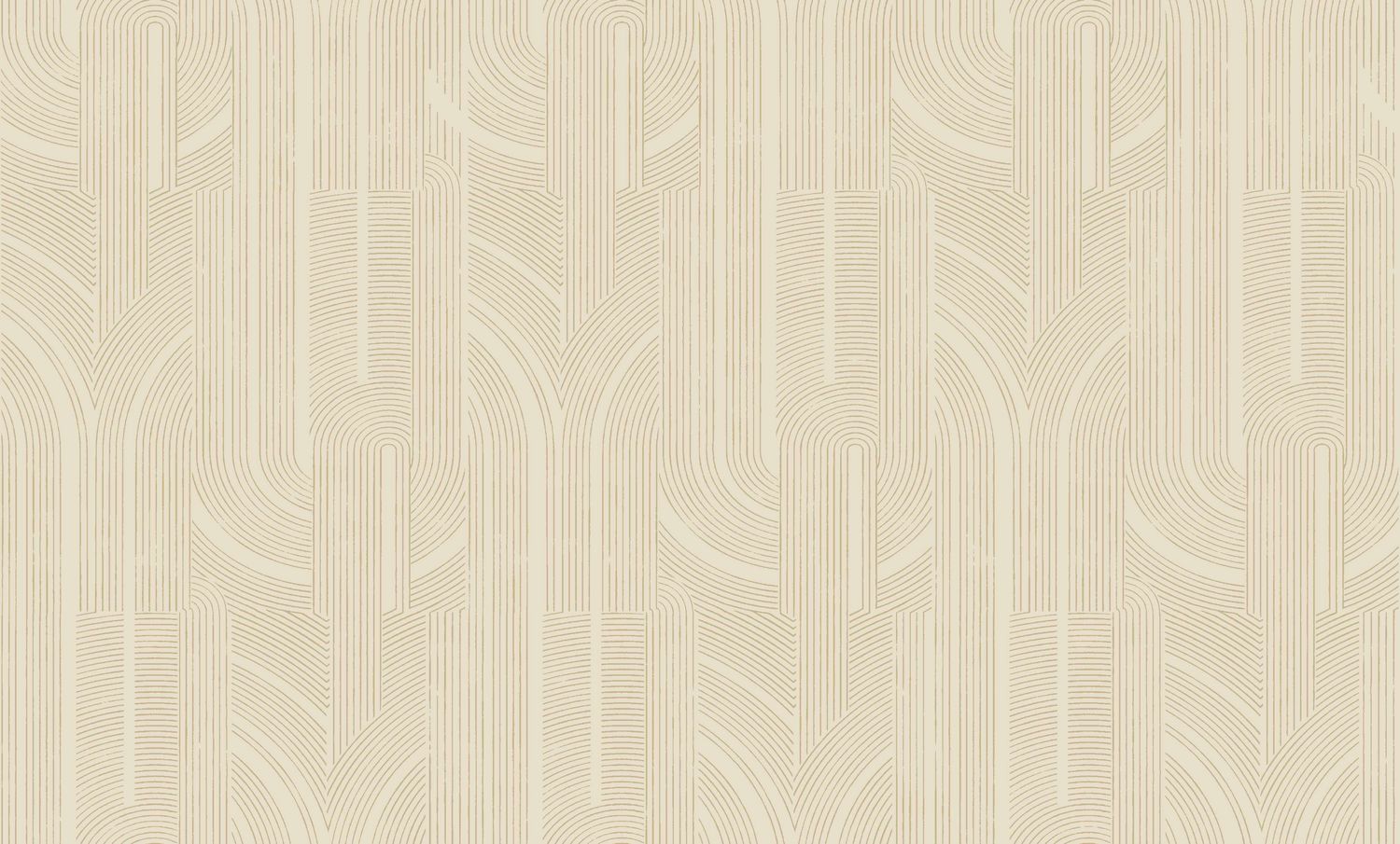 Metallic wallpaper with a geometric striped pattern PORTE DORÉE - SABLE/DORÉ beige with gold