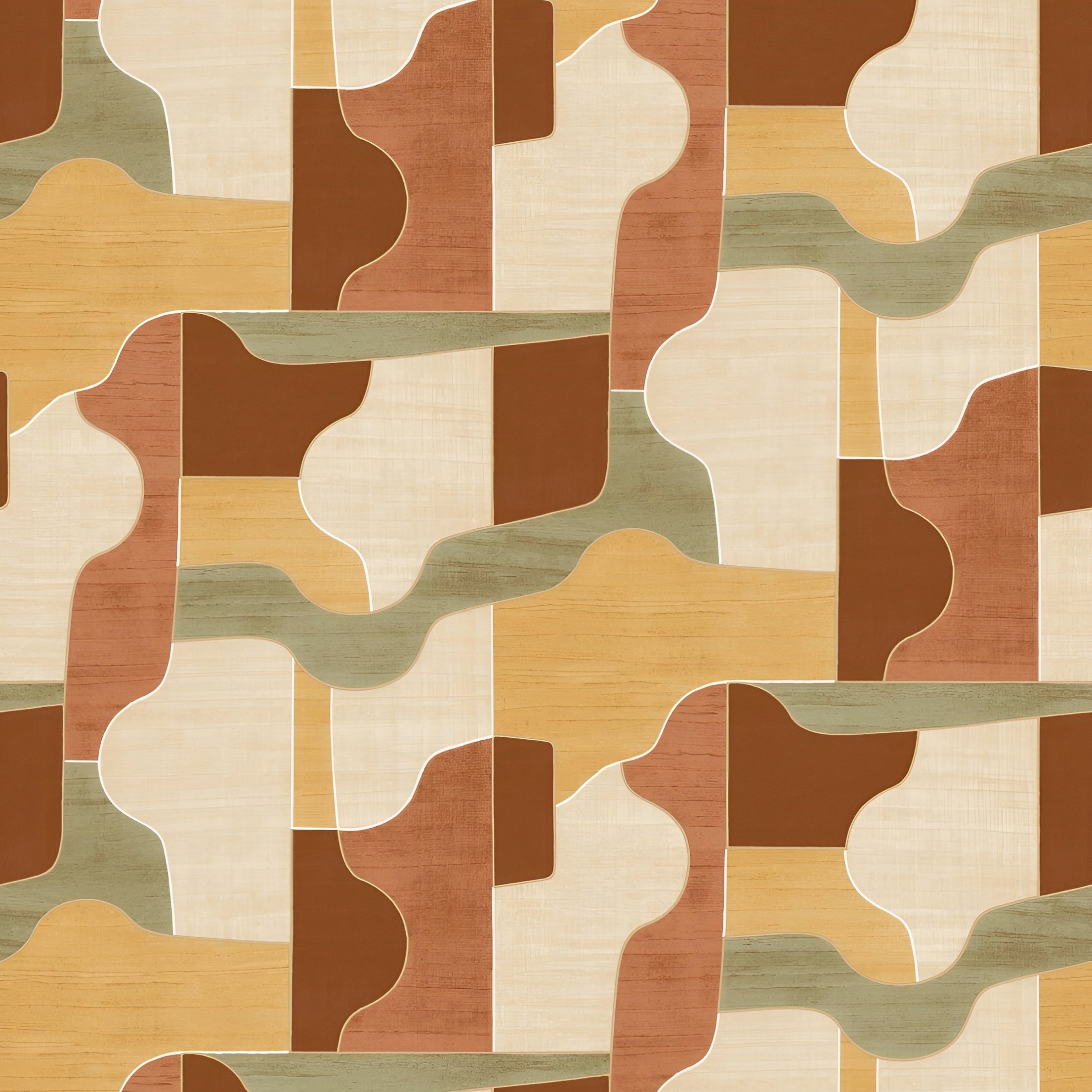 Tapeta z geometrycznym wzorem MODERNISMO - BLUSH/VANILLE pomarańczowy