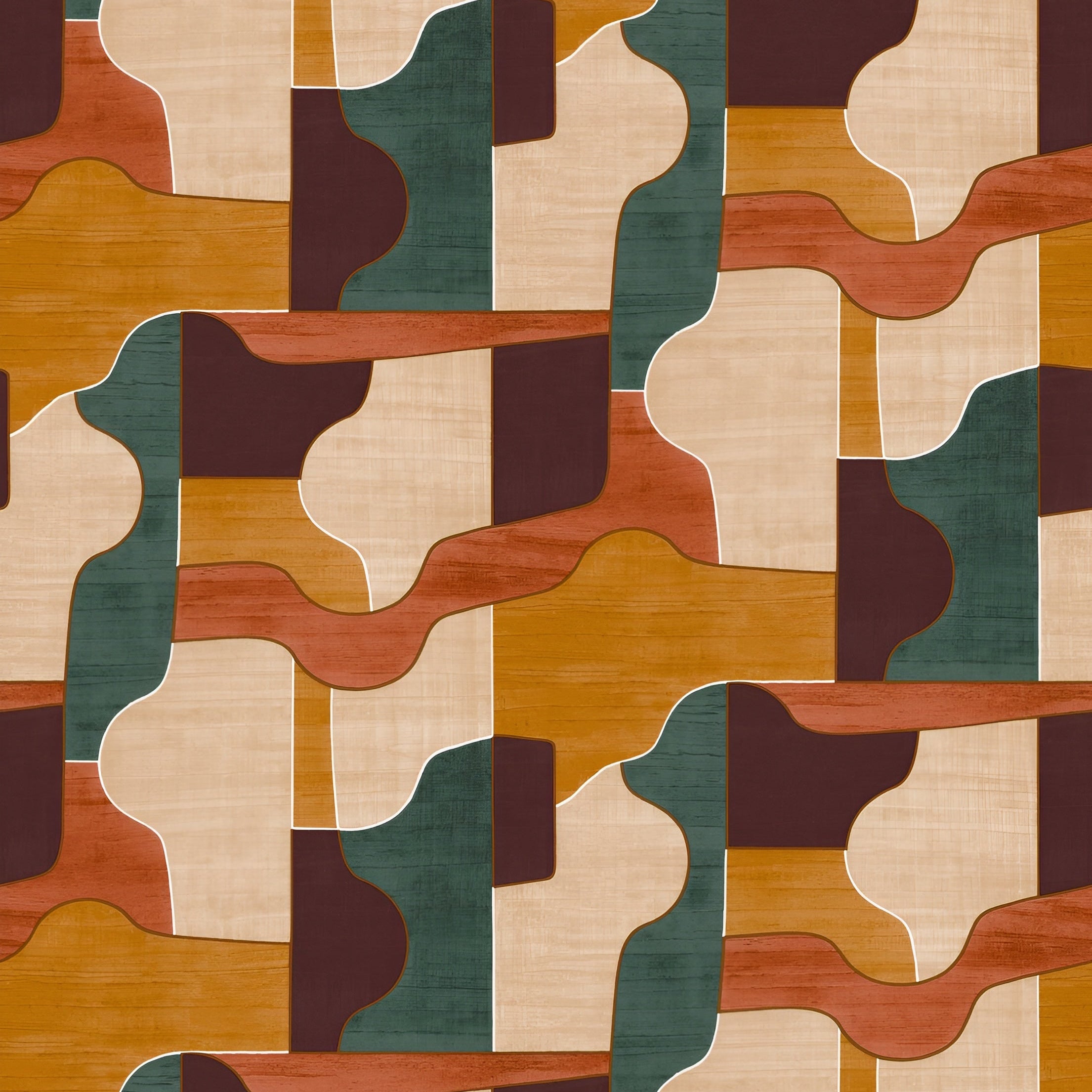 Tapeta winylowa strukturalna z geometrycznym wzorem MODERNISMO - MULTICO żółty z pomarańczowym