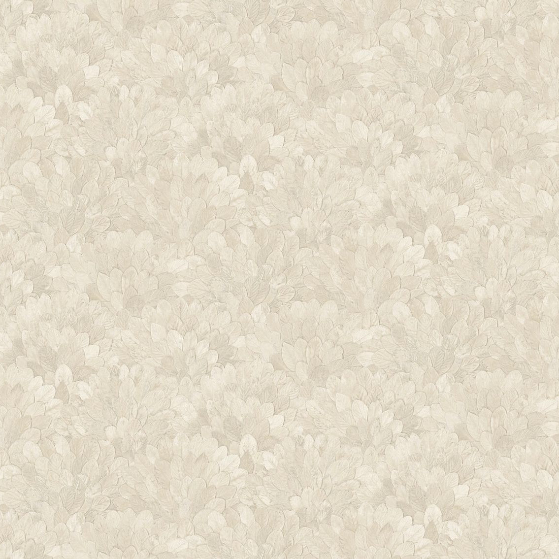 Structural vinyl wallpaper with a plant motif FEIJOA - IVORY light beige