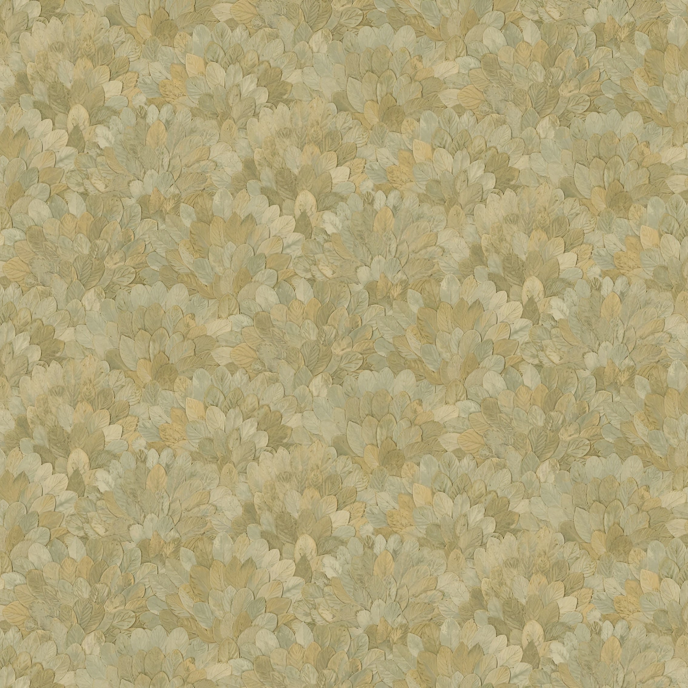 Tapeta winylowa strukturalna z motywem roślinnym FEIJOA - AMANDE oliwkowy