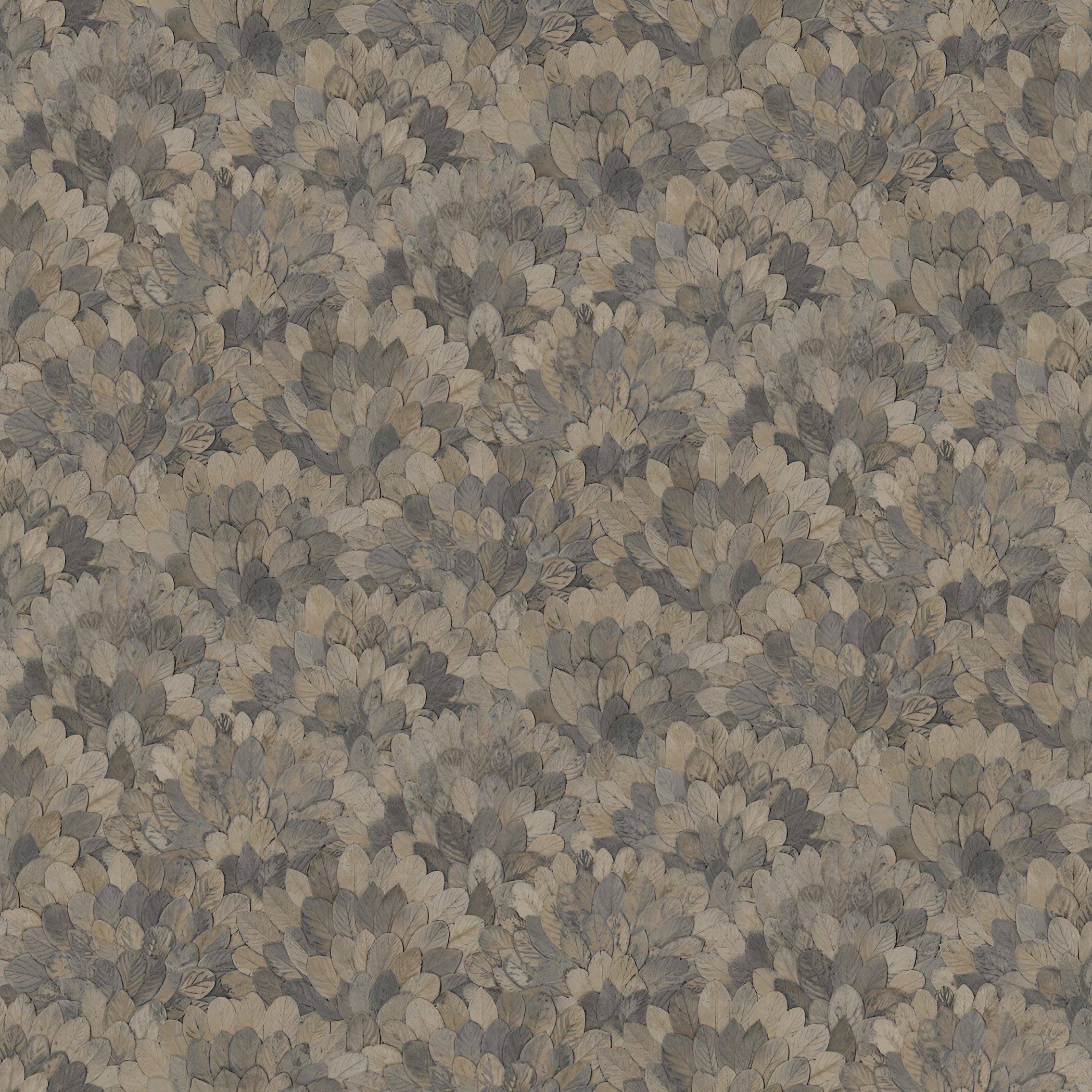 Tapeta winylowa strukturalna z motywem roślinnym FEIJOA - ORAGE ciepły szary