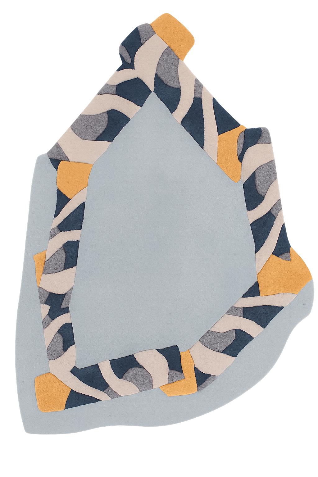 Dywan dekoracyjny asymetryczny FRAME błękitny