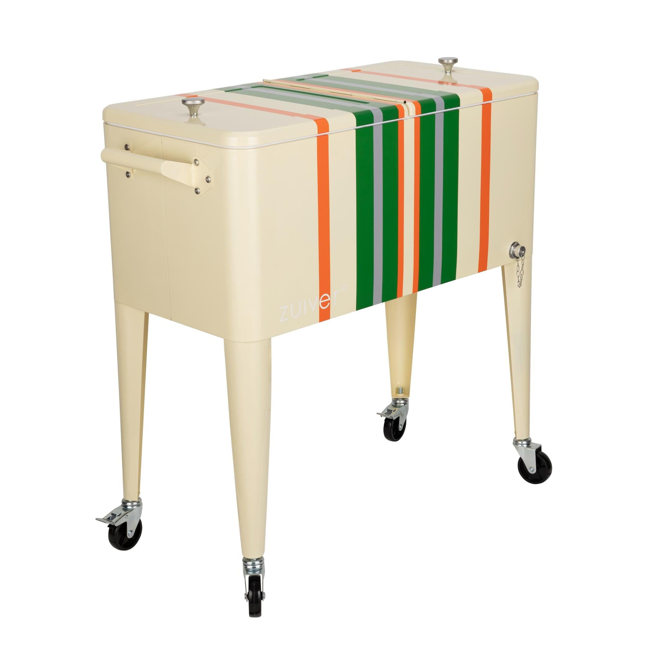 Tragbarer Kühlschrank BE COOL in Zitronengelb mit Grün und Orange