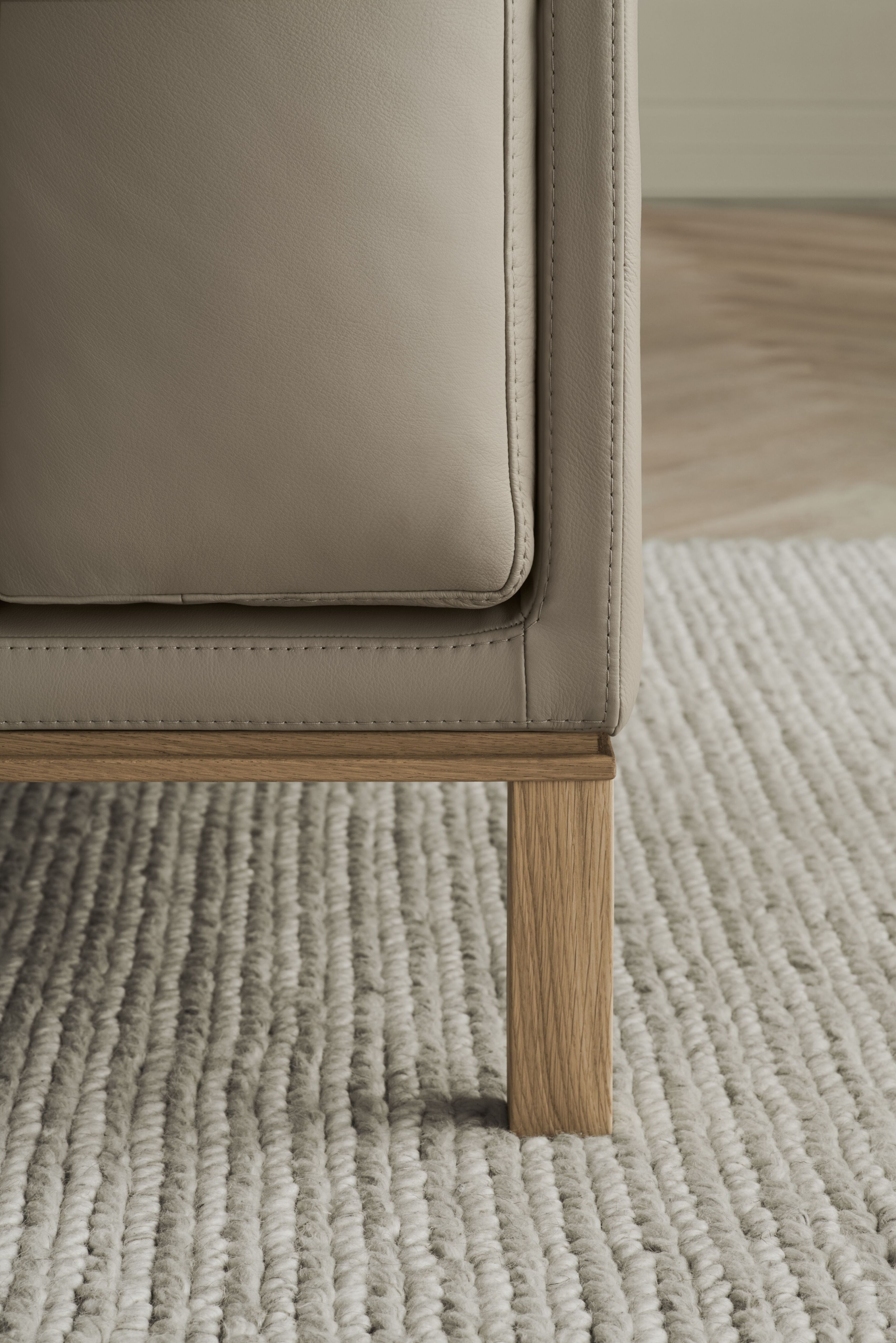 Sofa modułowa COSY - szezlong prawostronny z ciemną podstawą