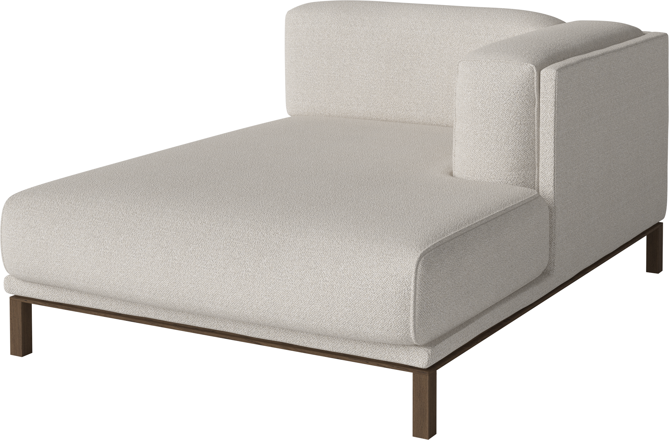 Sofa modułowa COSY - szezlong prawostronny z ciemną podstawą
