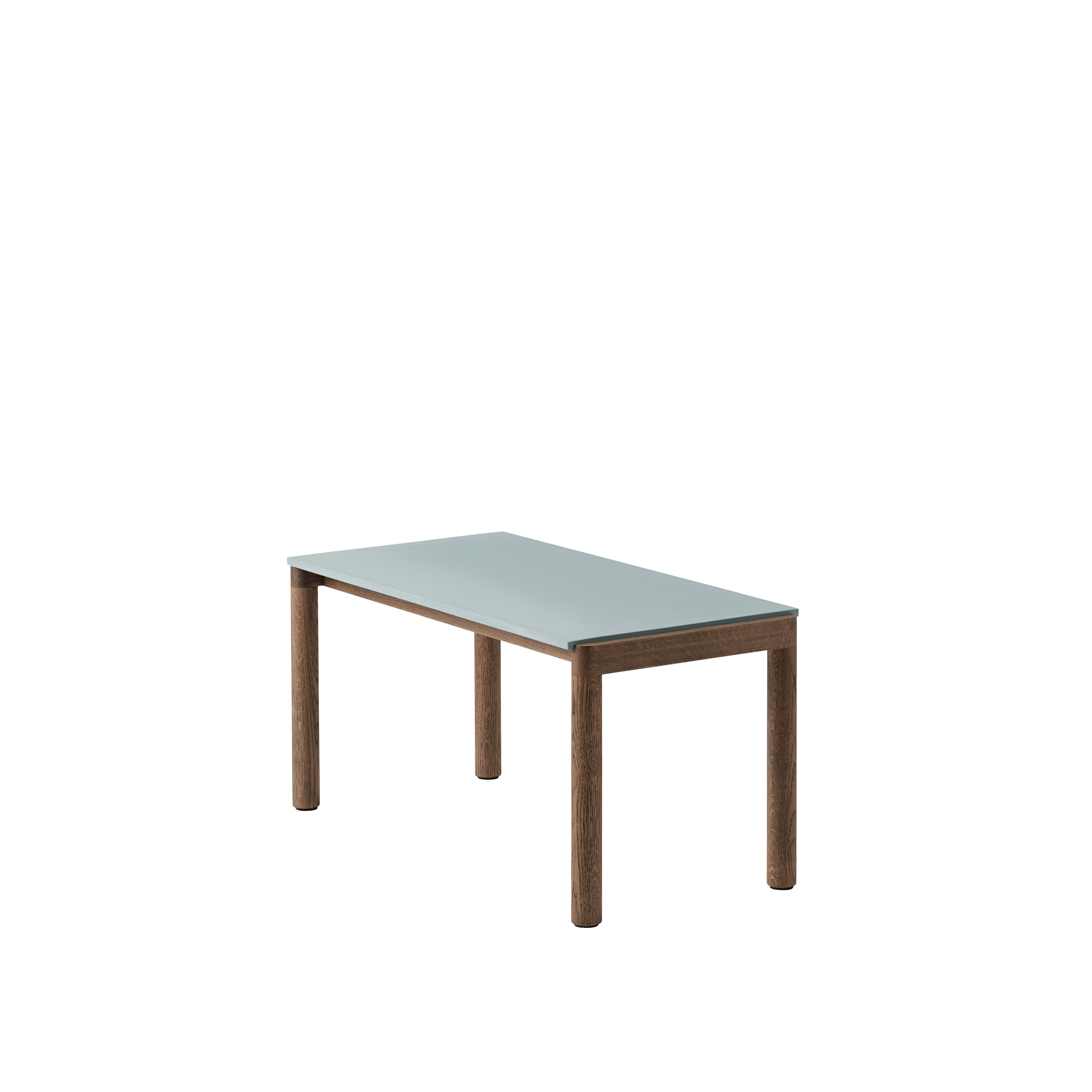 COUPLE Coffee Table in Blue with Dark Oak Base