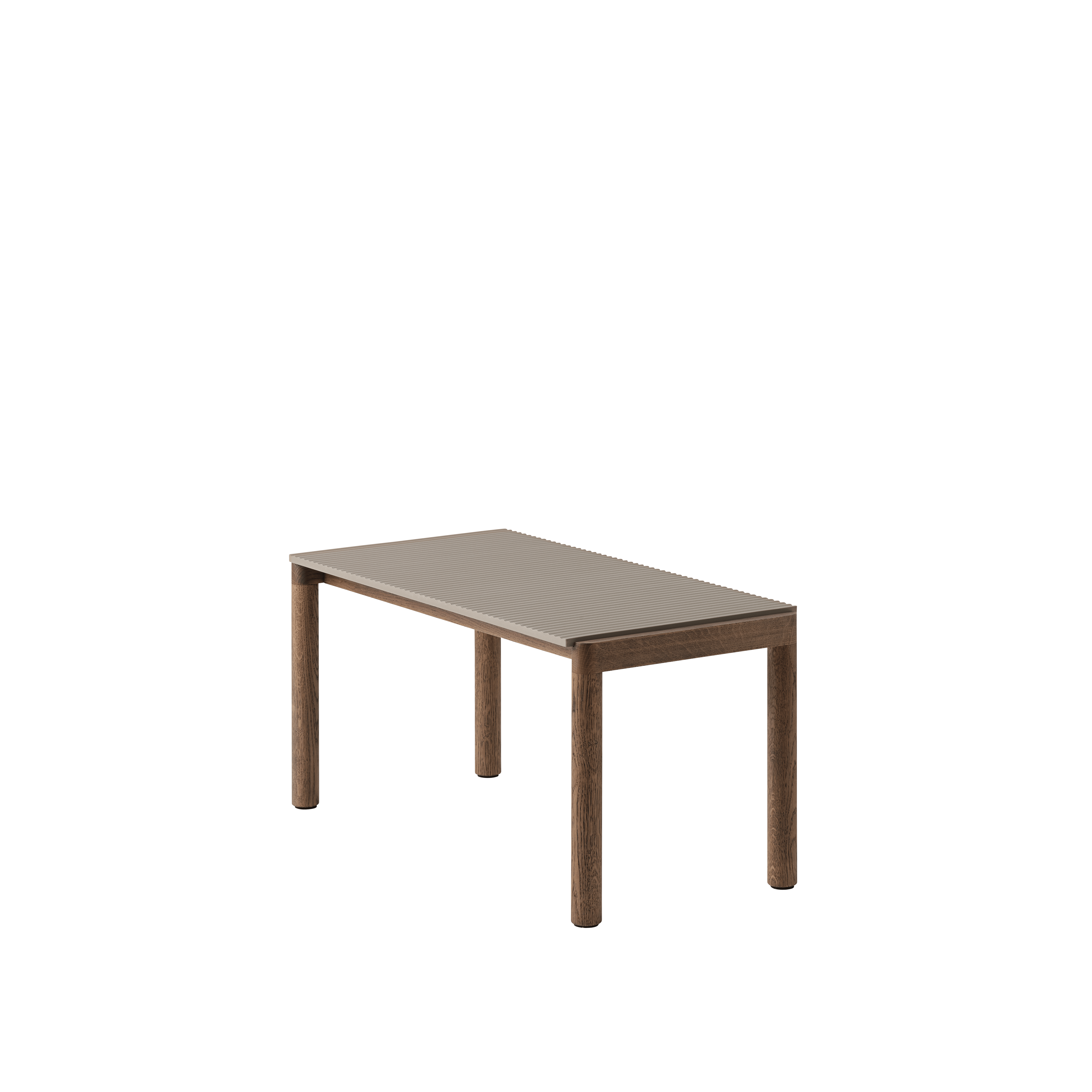 COUPLE taupe coffee table with a dark oak base