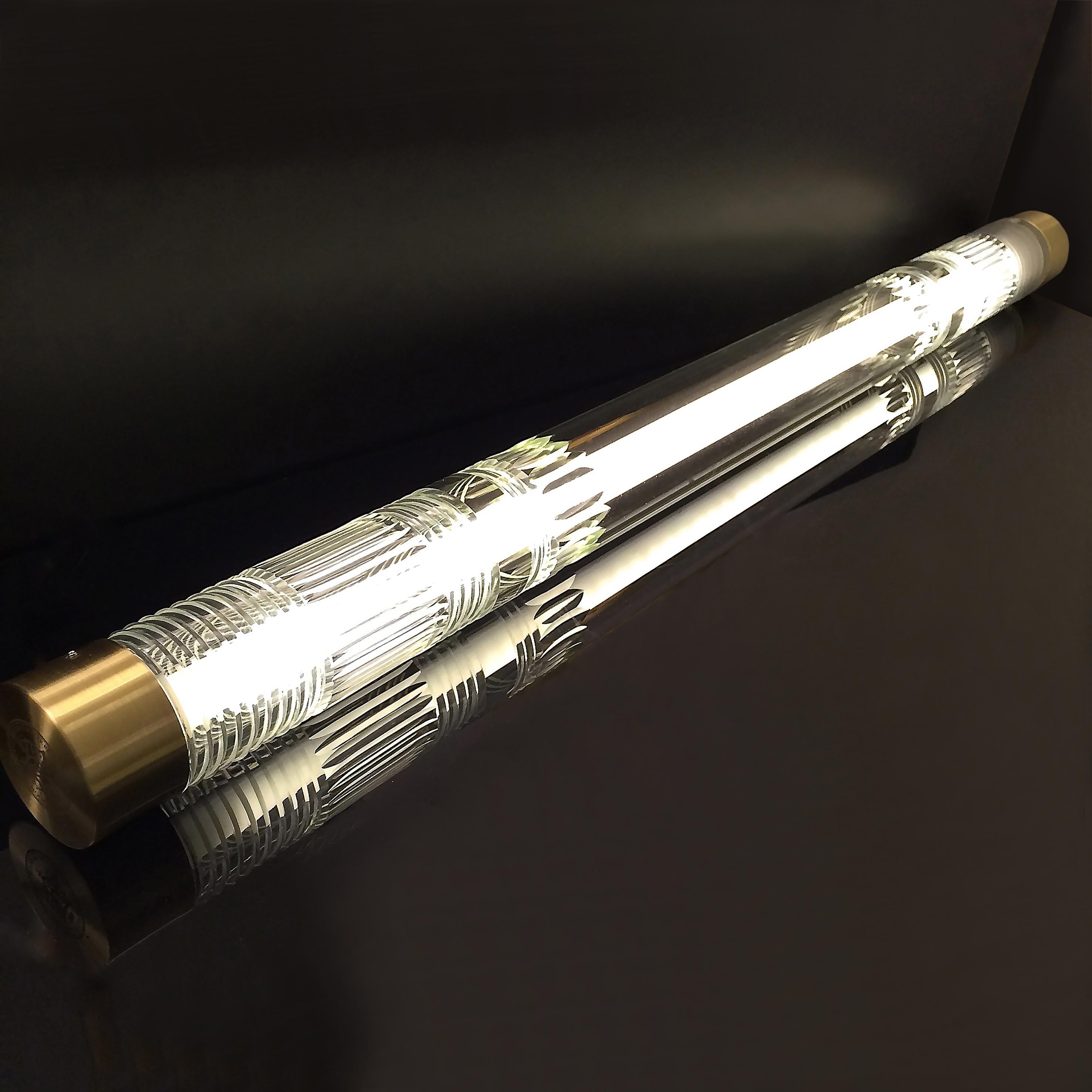Lampa wisząca CRYSTAL TUBE szkło kryształowe z mosiężnym wykończeniem