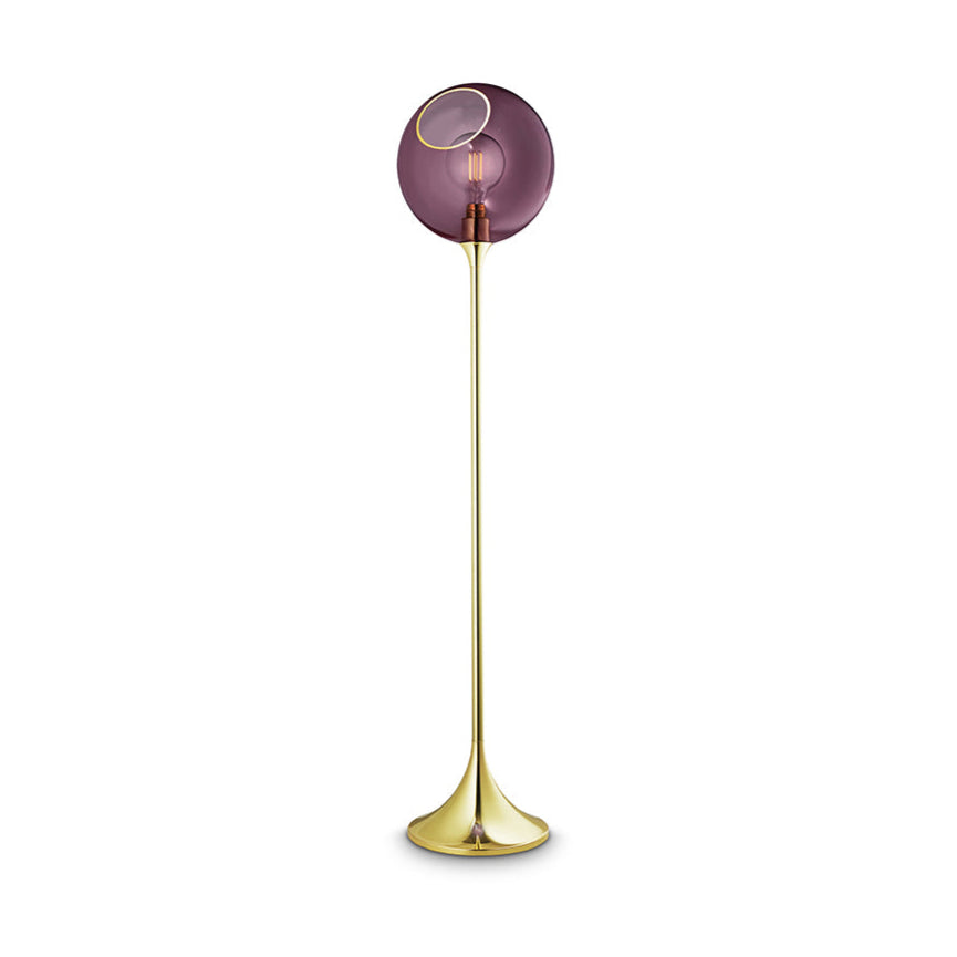 Lampa podłogowa BALLROOM śliwkowy ze złotą podstawą