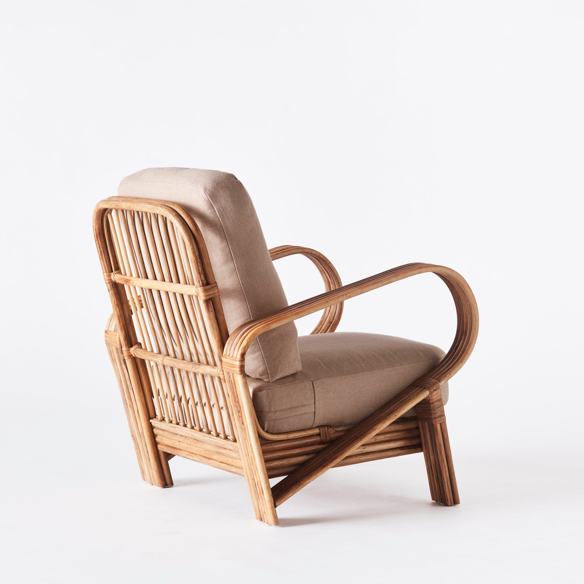 Sessel BAMBOO beige mit gebeiztem Bambus