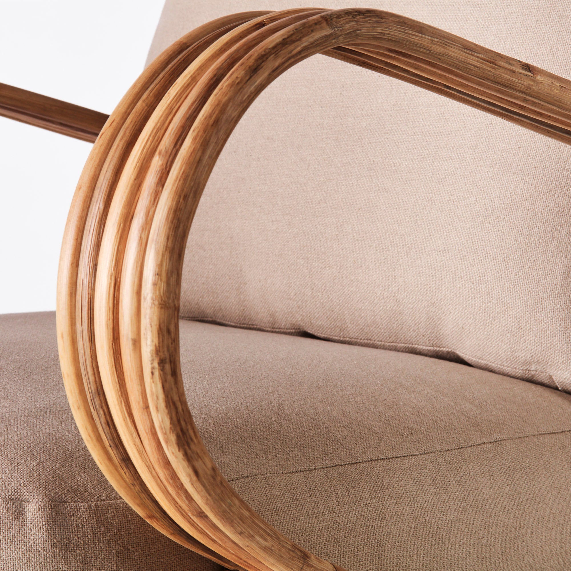 Sessel BAMBOO beige mit gebeiztem Bambus