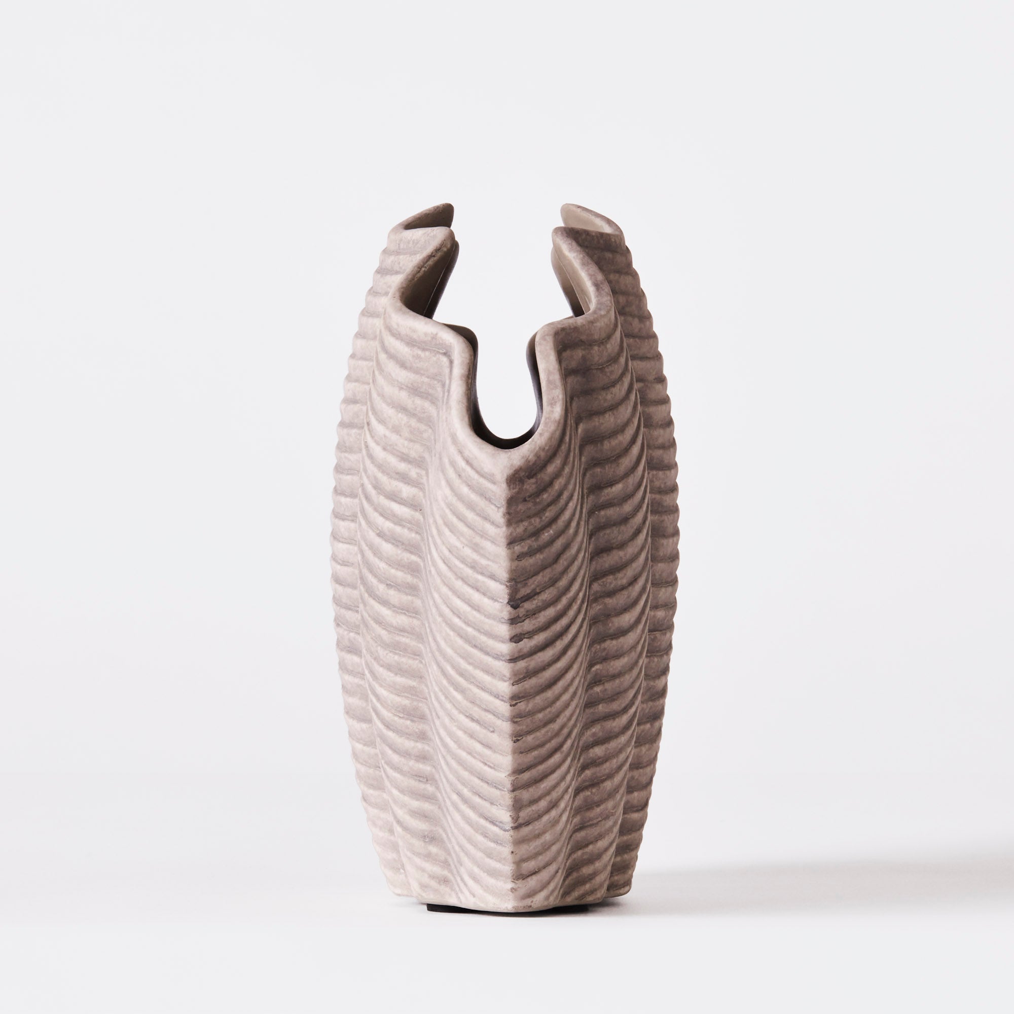 Vase CONCHA graue Keramik