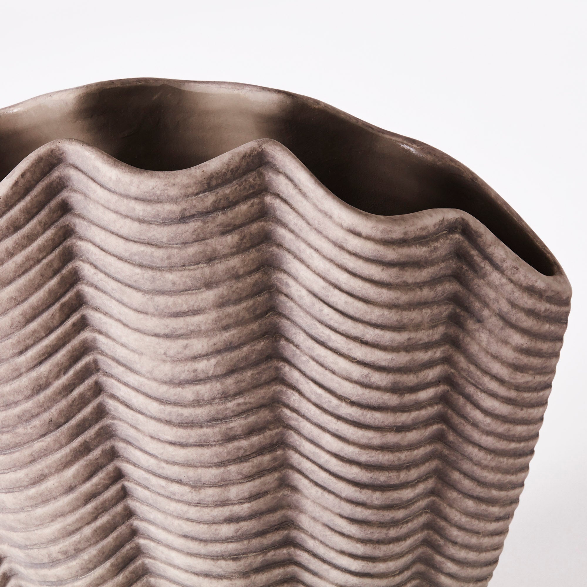 Vase CONCHA graue Keramik