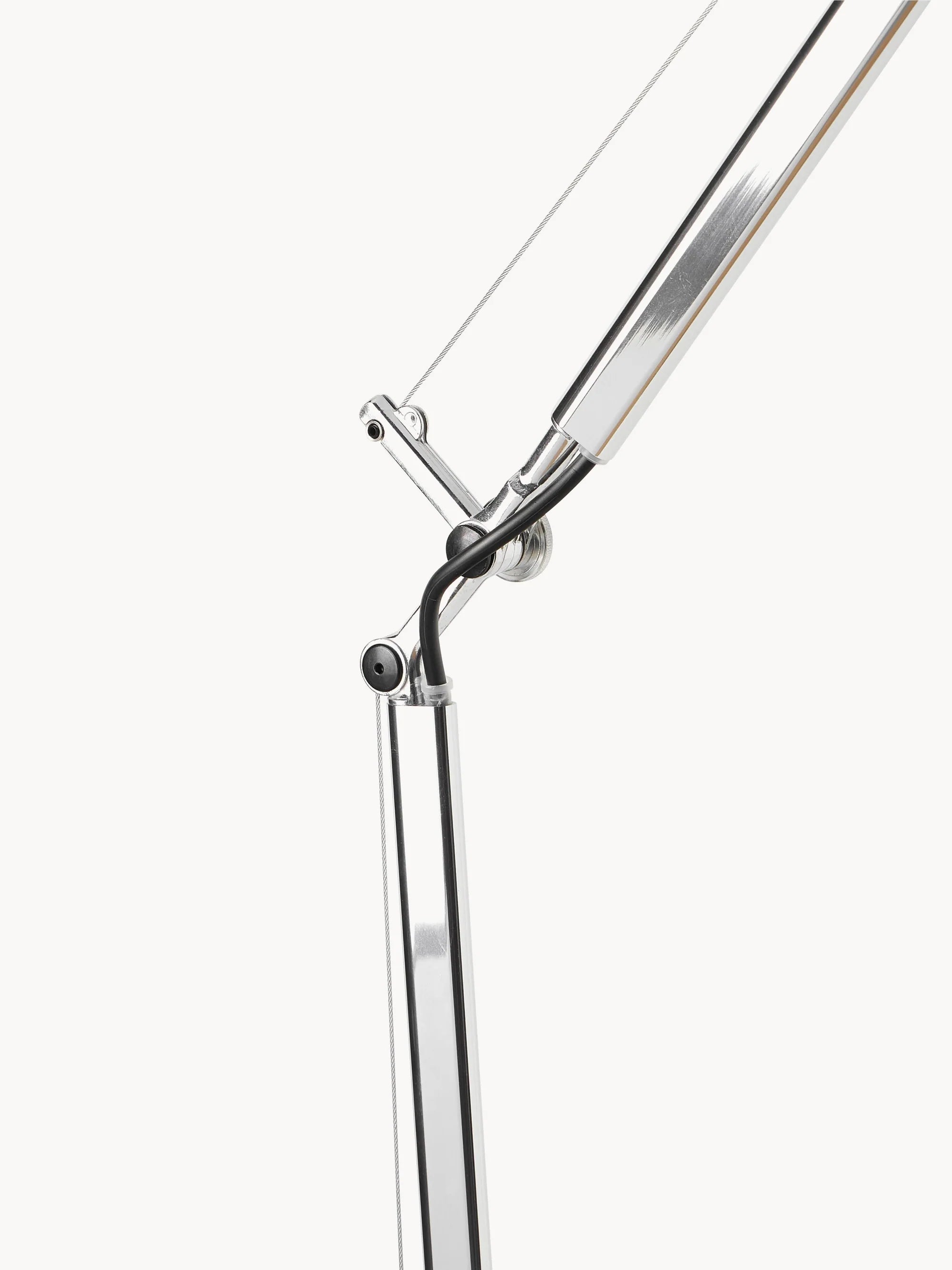 TOLOMEO BASCULANTE Reading Floor Lamp with Parchment Shade and Silver Base
