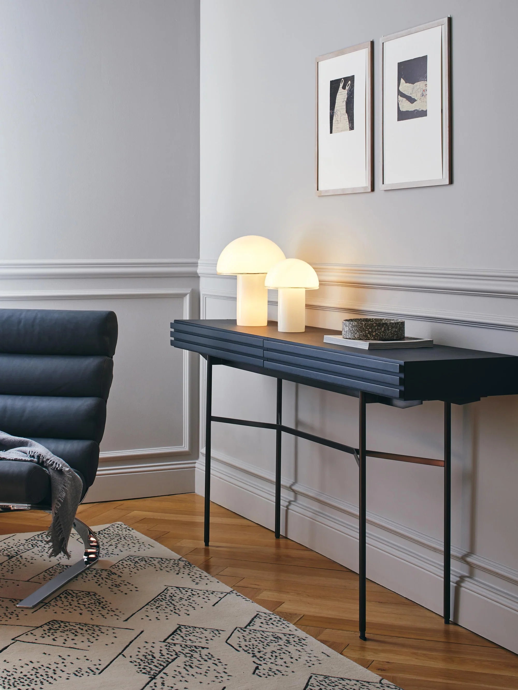 Tischlampe ONFALE mundgeblasen aus Glas