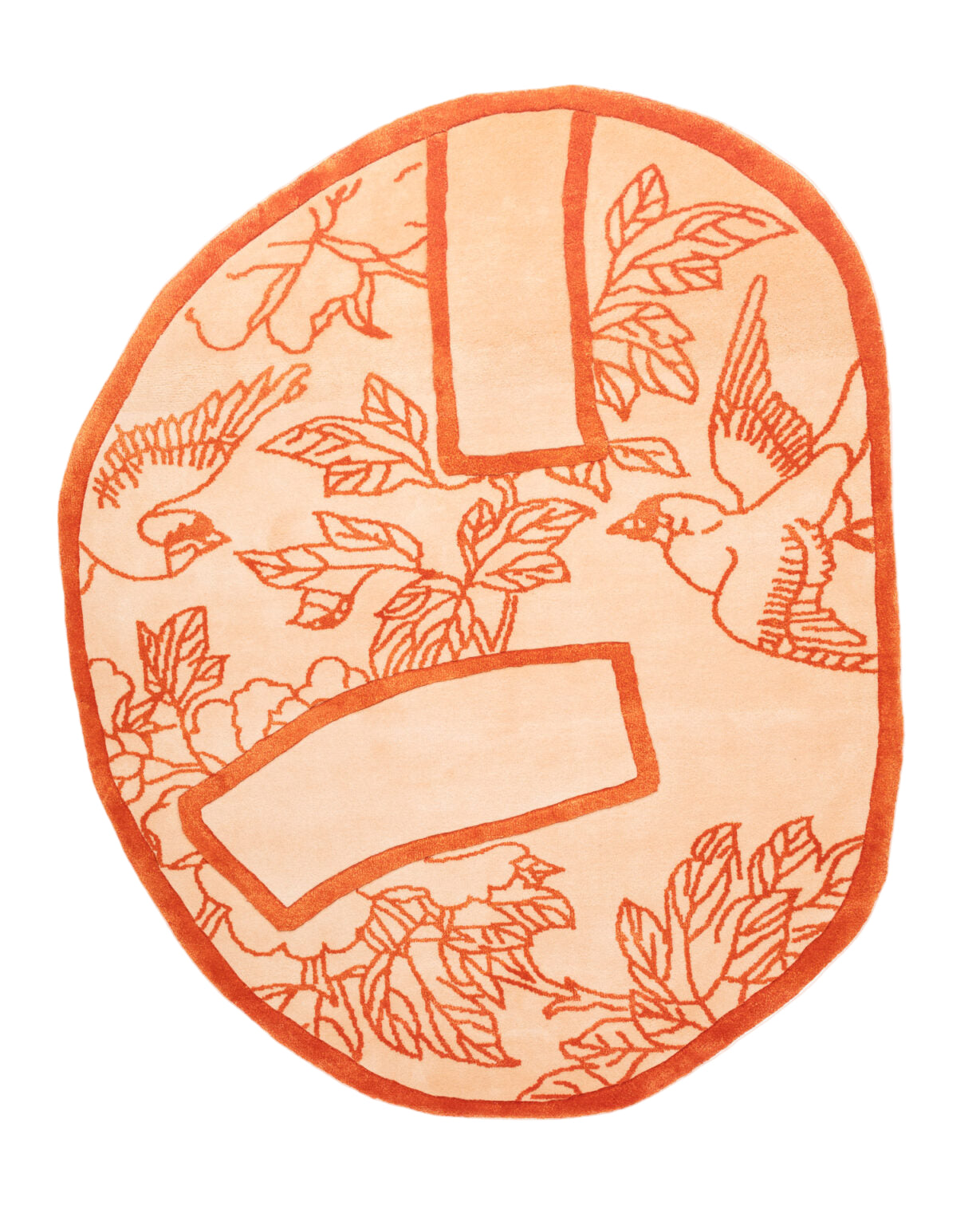 Dywan dekoracyjny owalny SHAPE OF A BREAK pomarańczowy