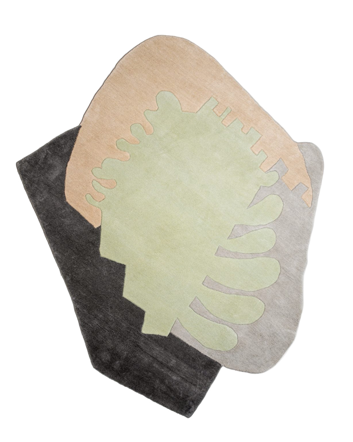 Dywan dekoracyjny asymetryczny FUSION zielony z szarym