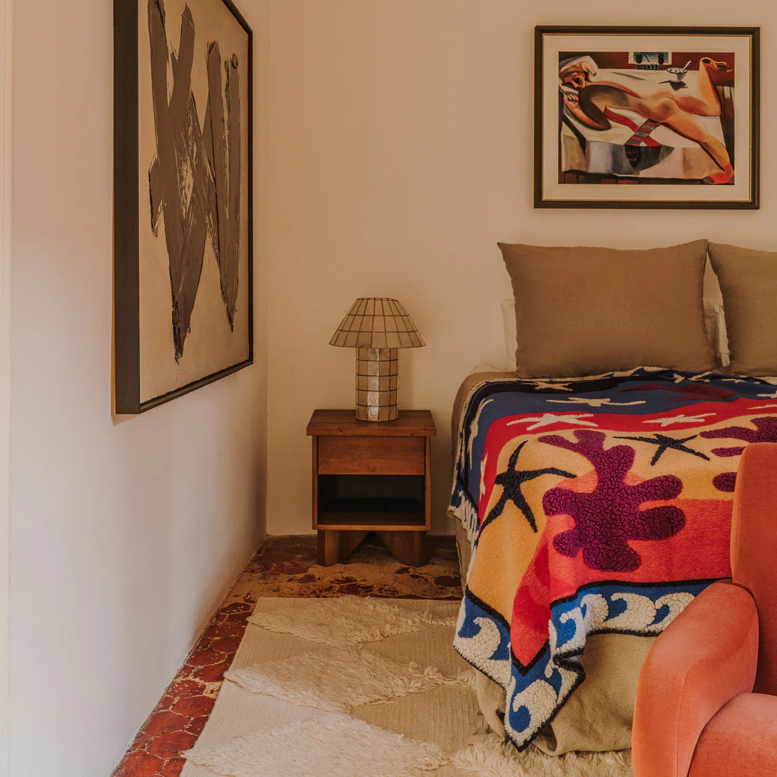 Koc STARGAZER THROW niebieski z czerwonym