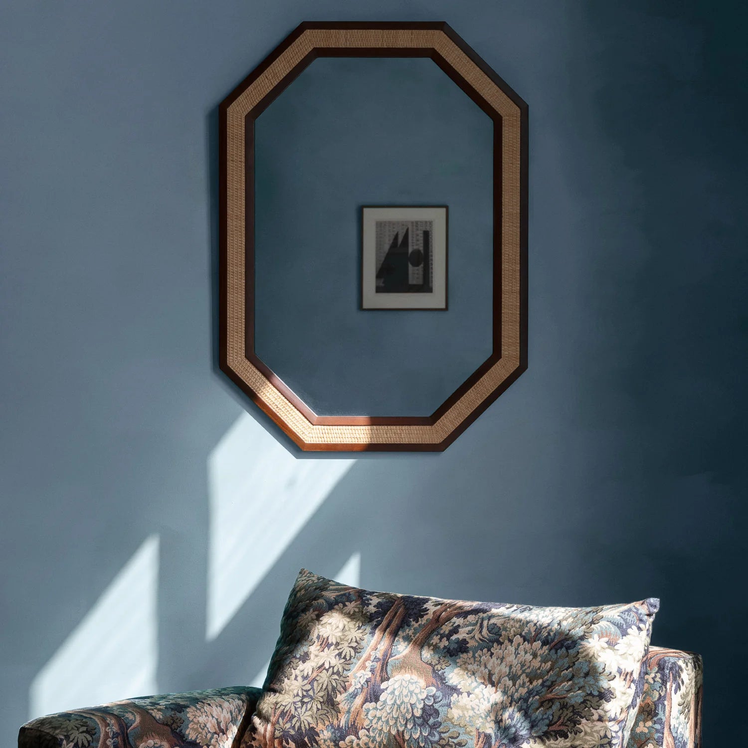 Lustro RATTAN mahoń i rattan
