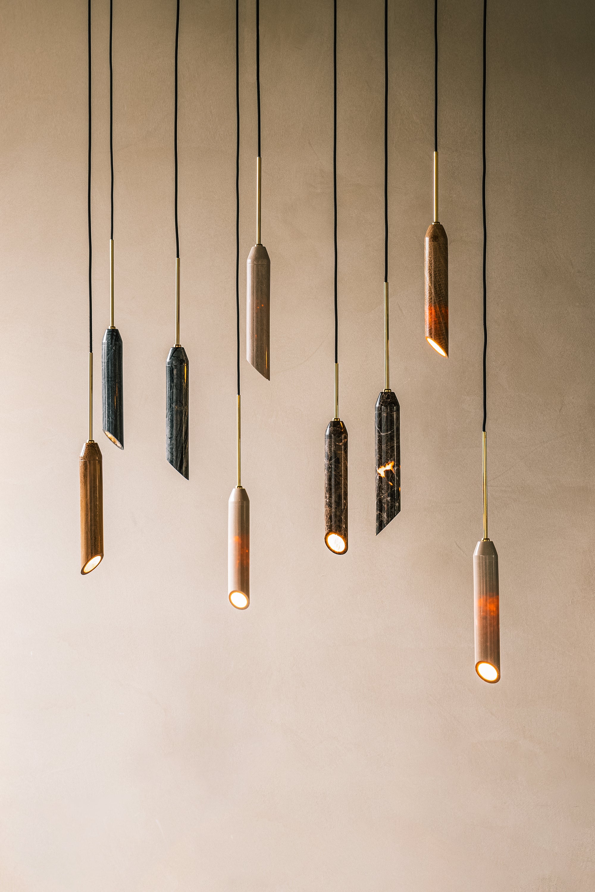 Lampa wisząca MARBLE ART brązowy marmur