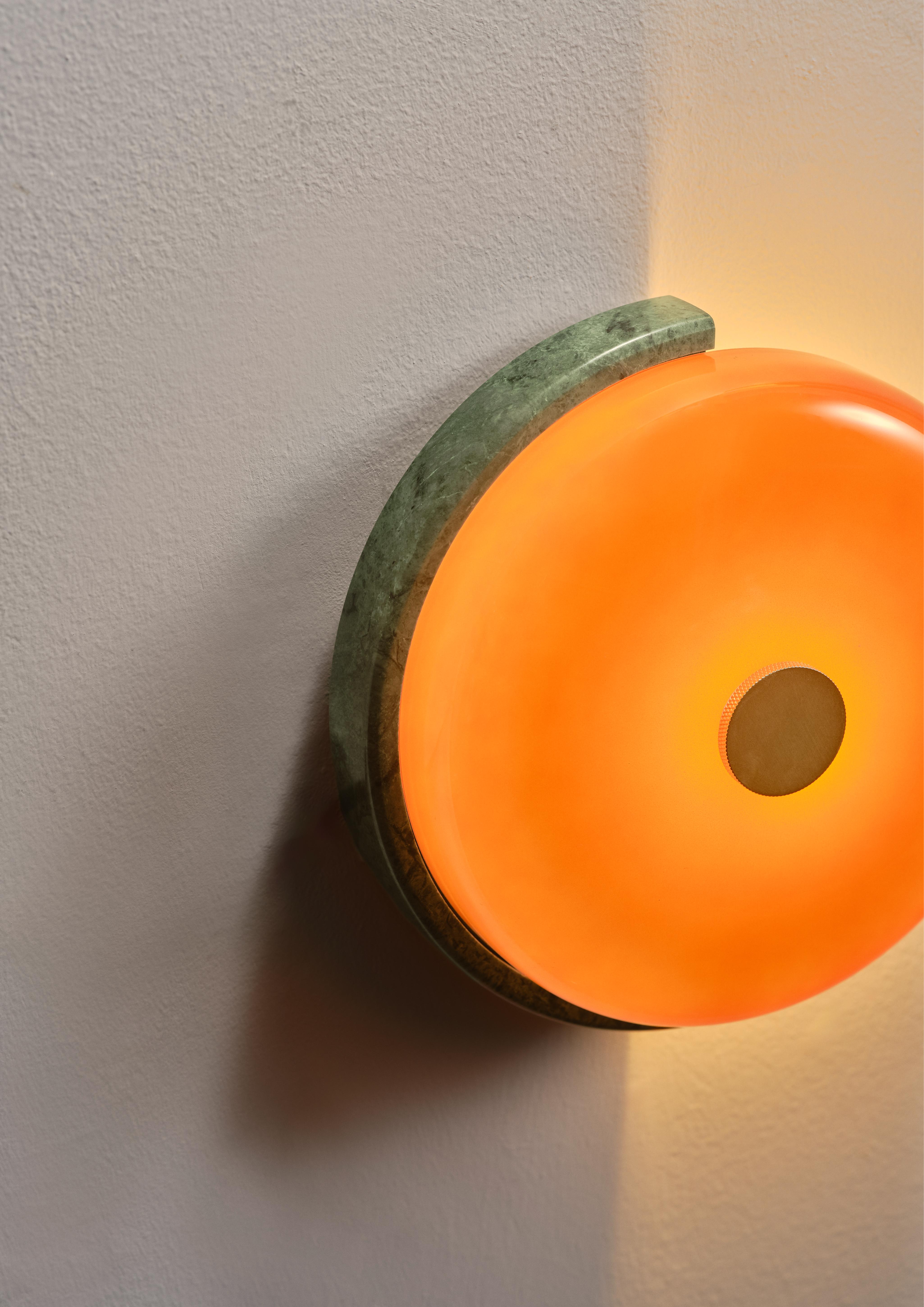 TRIP wall lamp green marble with amber glass