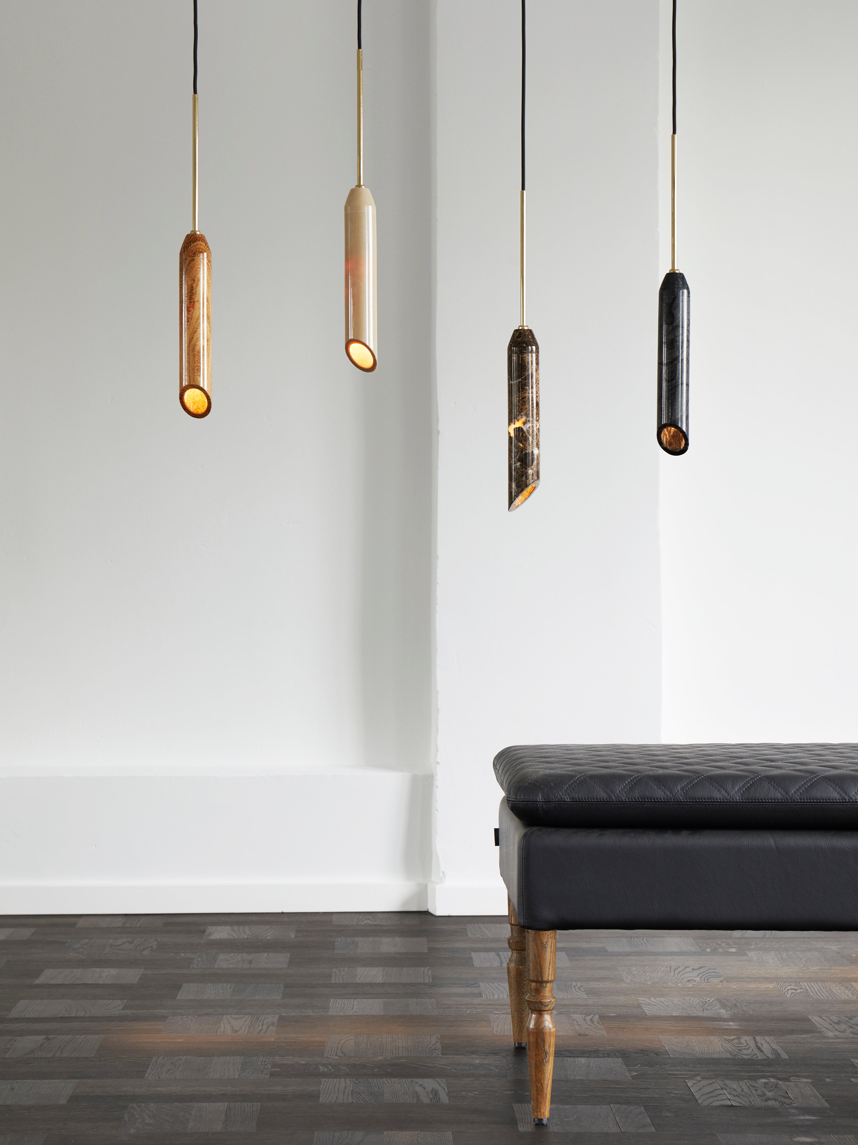 Lampa wisząca MARBLE ART brązowy marmur