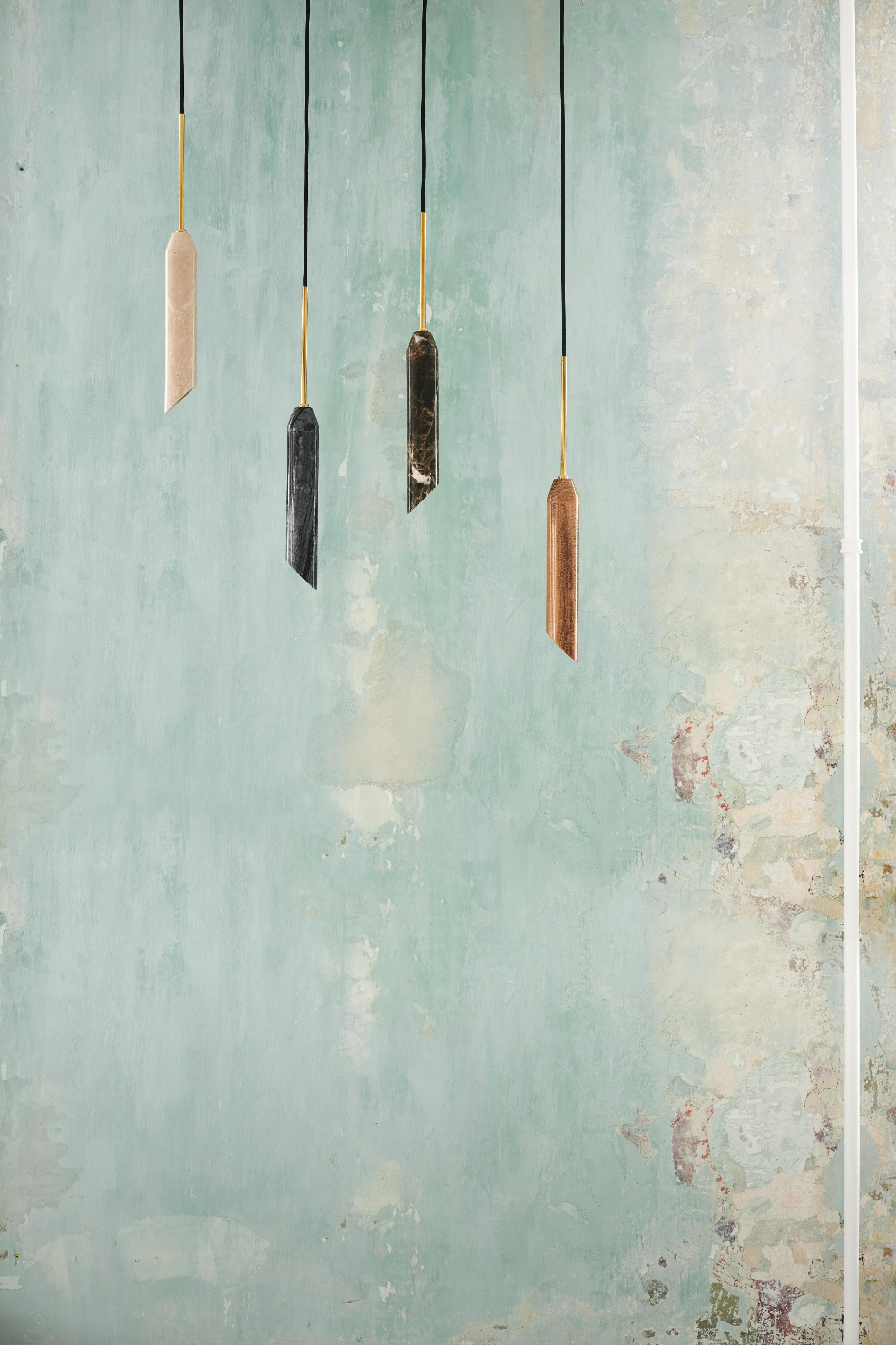 Lampa wisząca MARBLE ART brązowy marmur