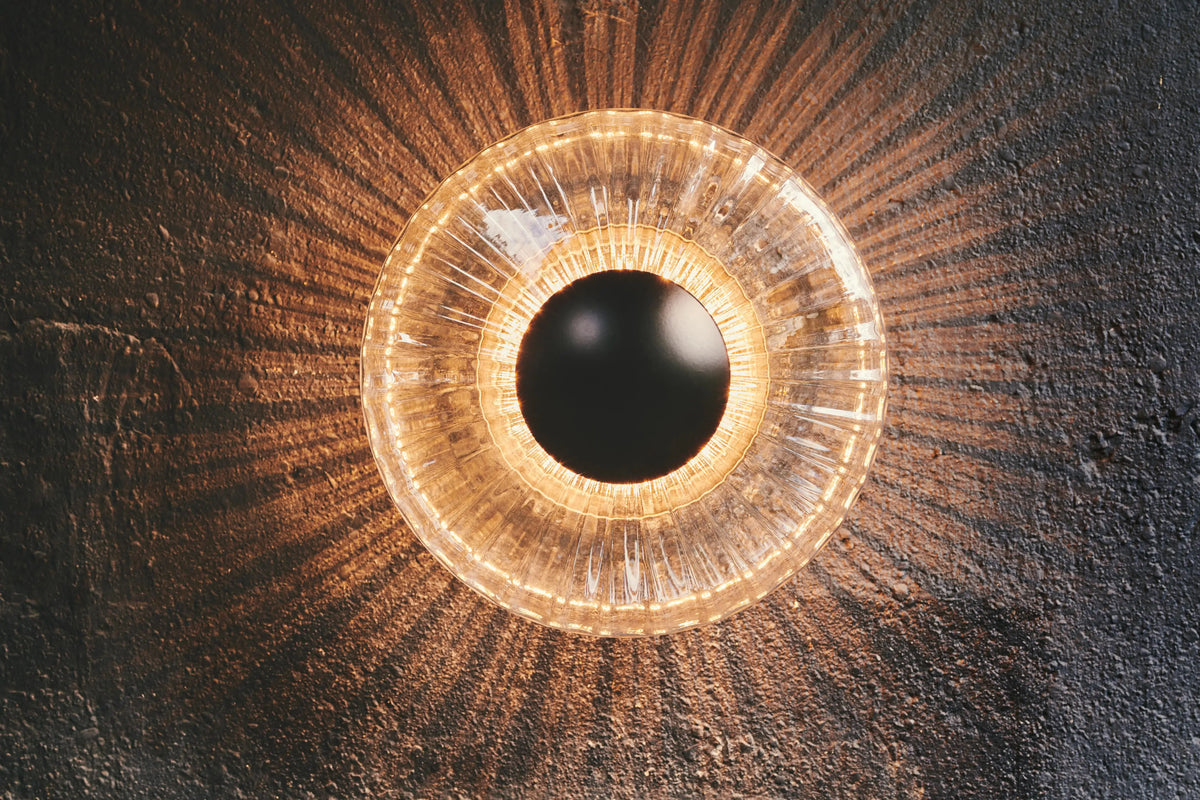 Kinkiet zewnętrzny NEW WAVE OPTIC transparentny z czarnym wykończeniem – lampa ścienna