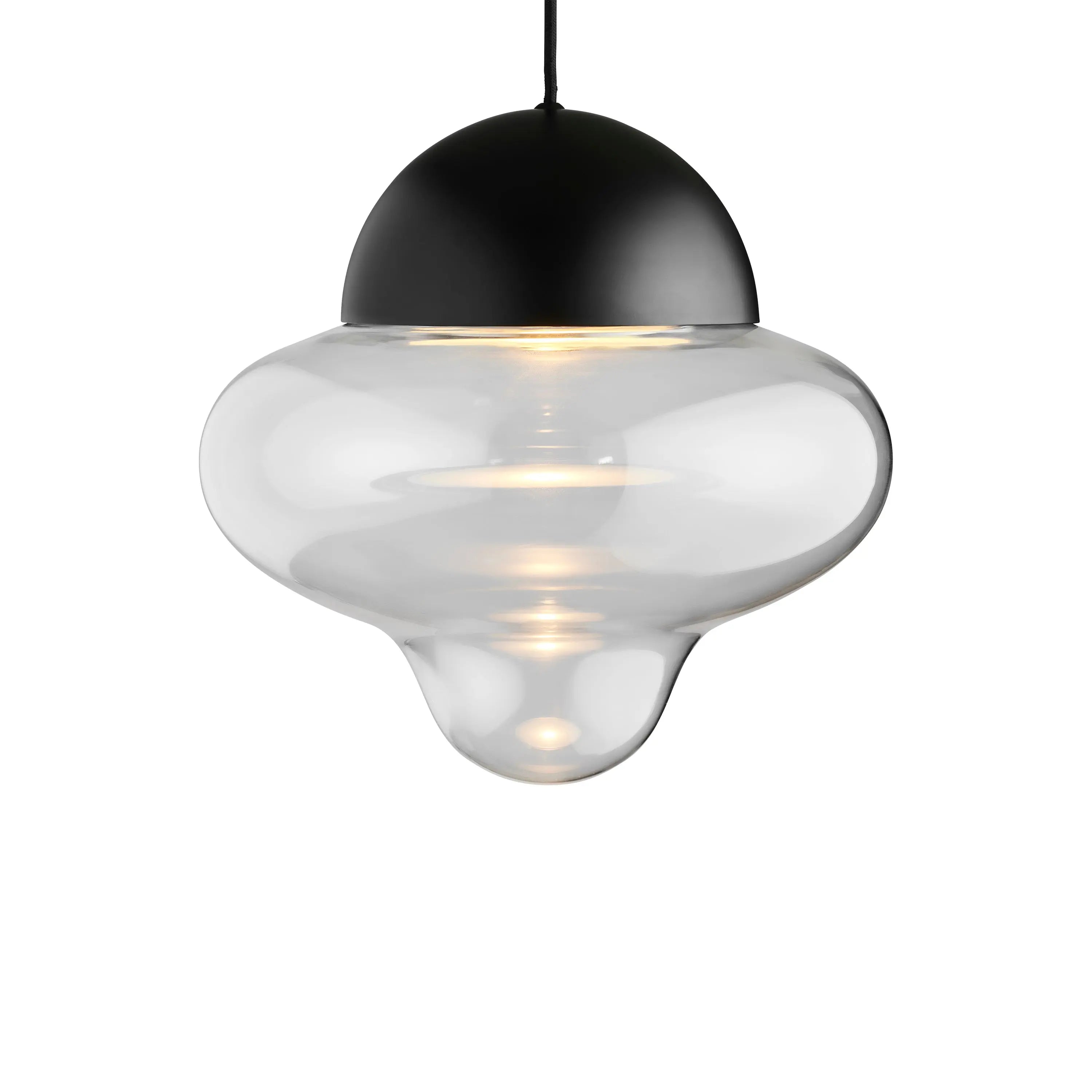 Lampa wisząca NUTTY szkło transparentne z czarnym wykończeniem z oświetleniem LED