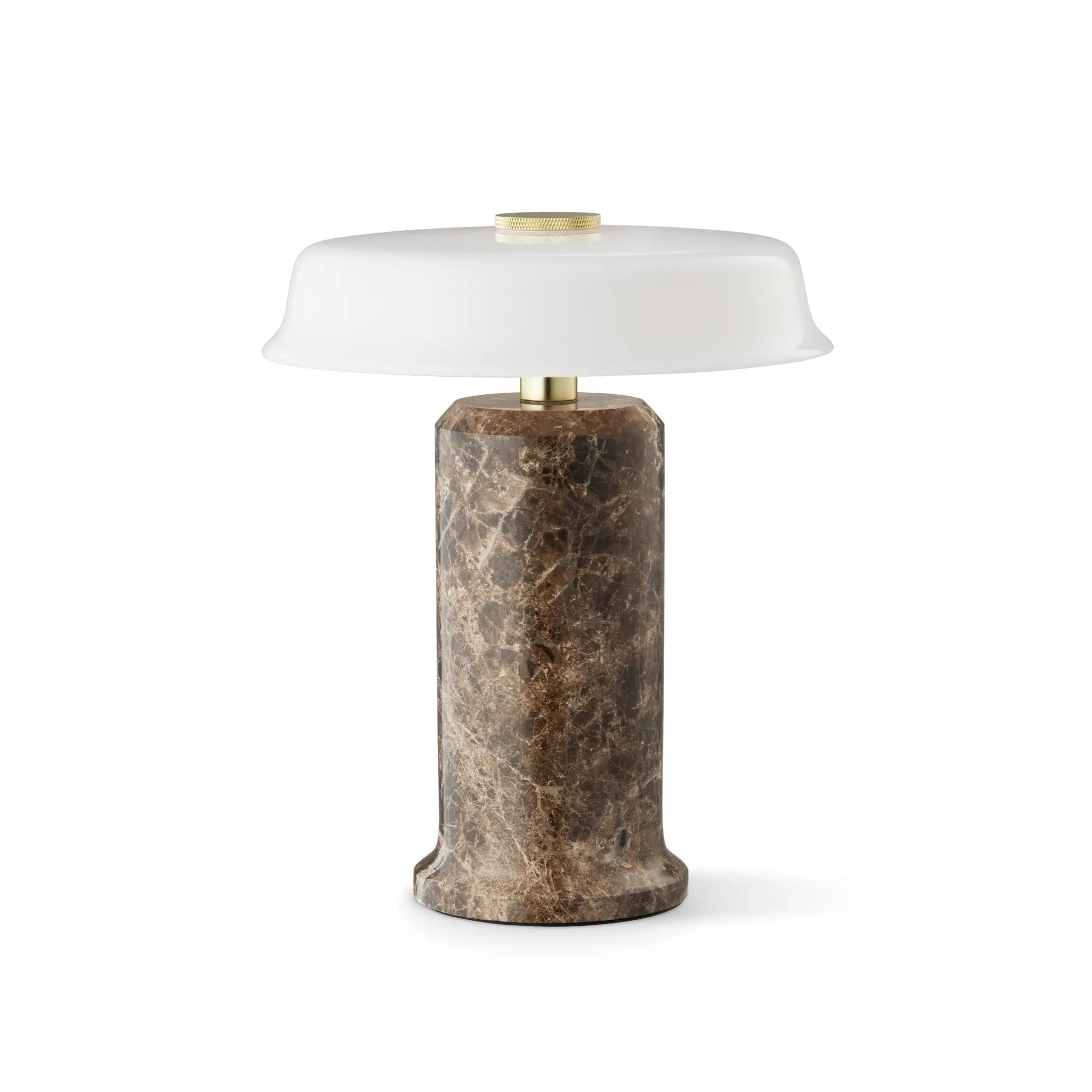 Lampa przenośna TRIP NO. 2 brązowy marmur z mlecznobiałym szkłem – Design By Us