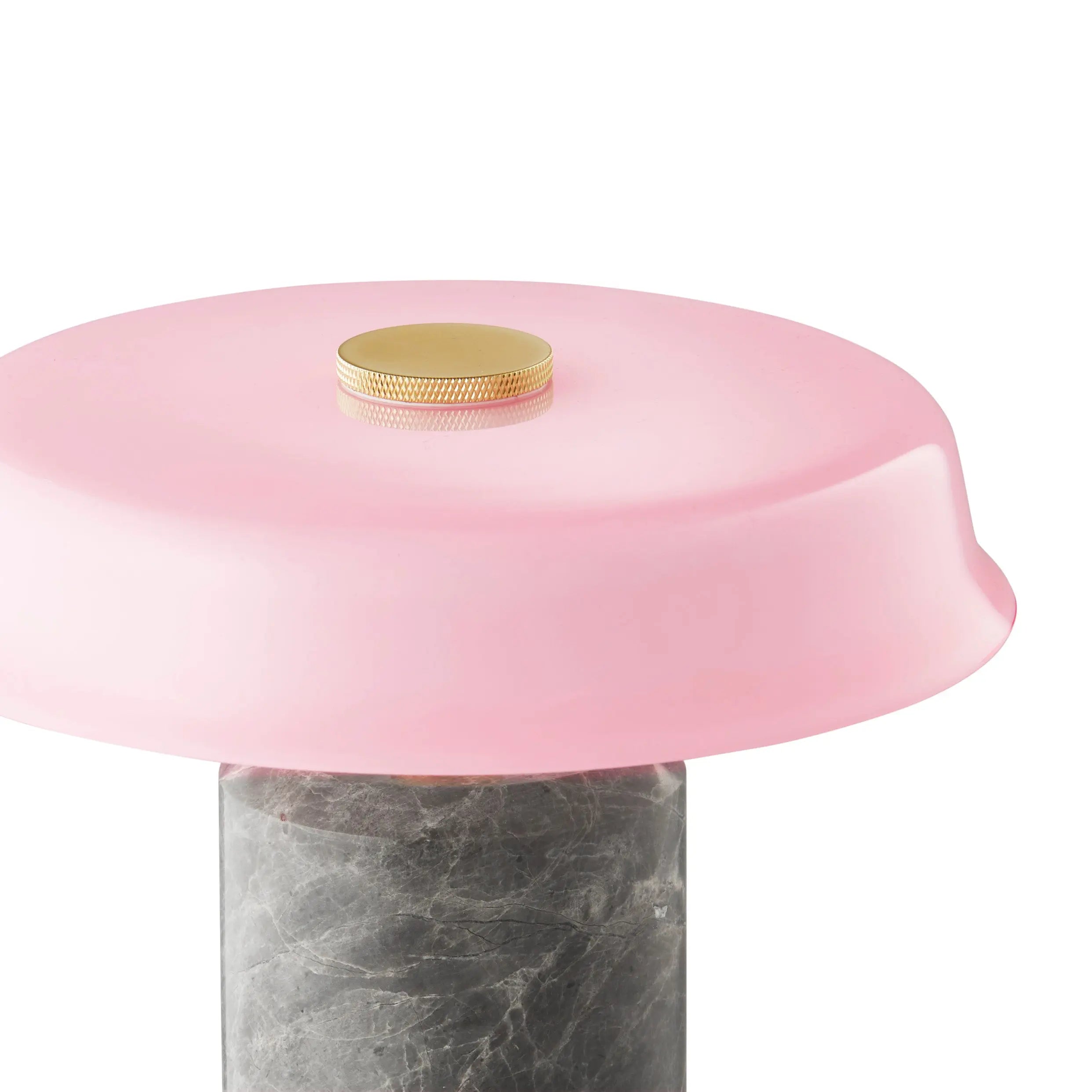 Lampa przenośna TRIP NO. 2 srebrny marmur z różowym szkłem – styl minimalistyczny