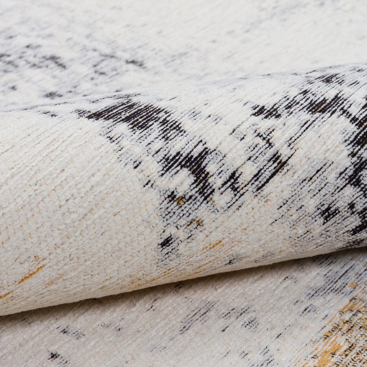 Dywan DECO RUGS beżowy z musztardowym i czarnym