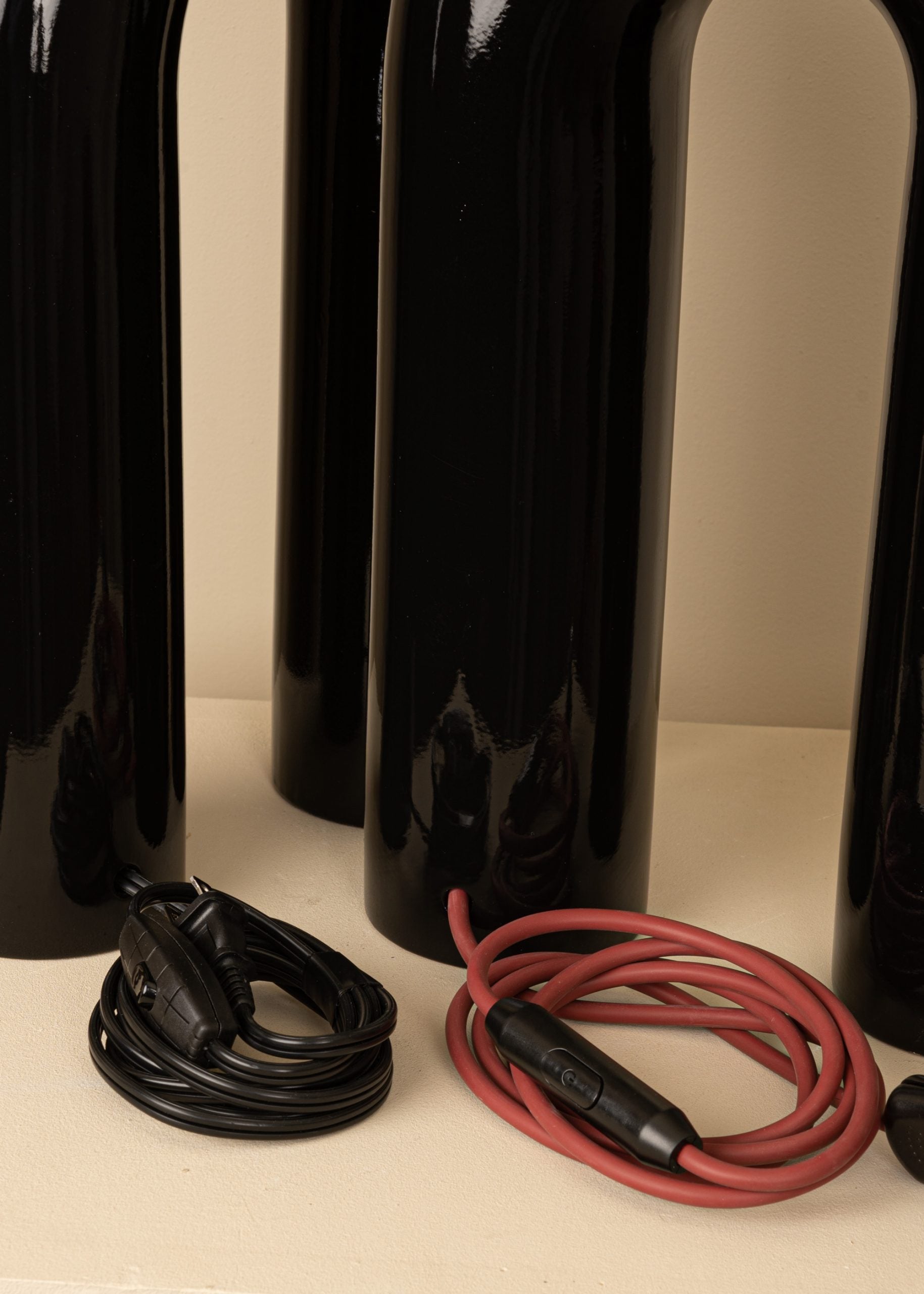 Lampa stołowa ceramiczna ARKO czarny