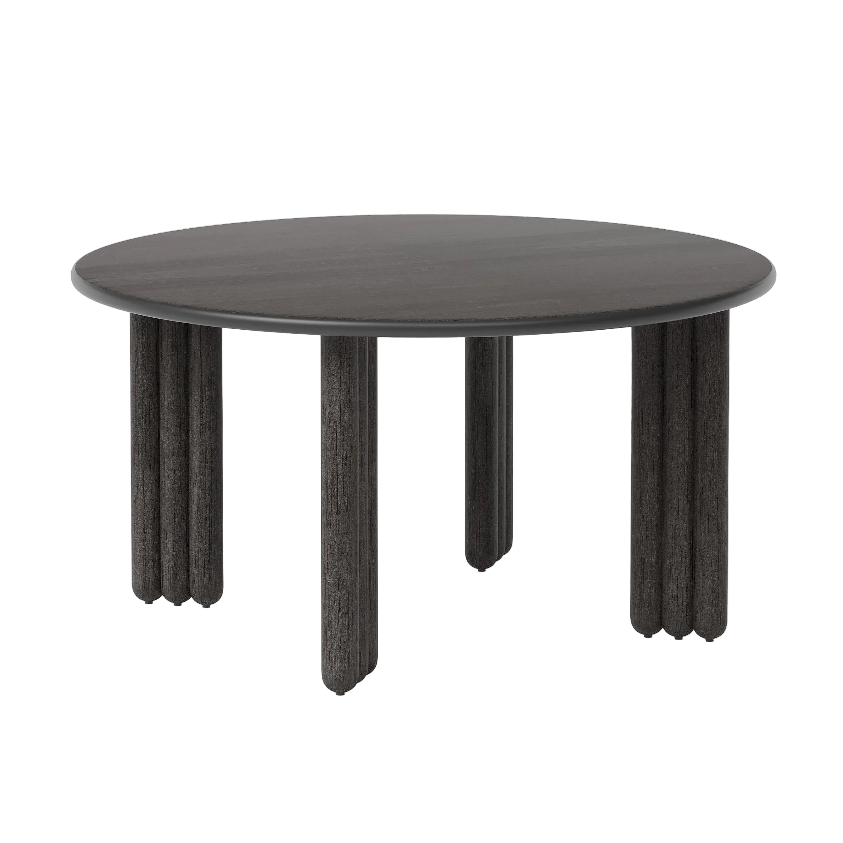 Runder Tisch FLOCK aus schwarzem Eschenholz