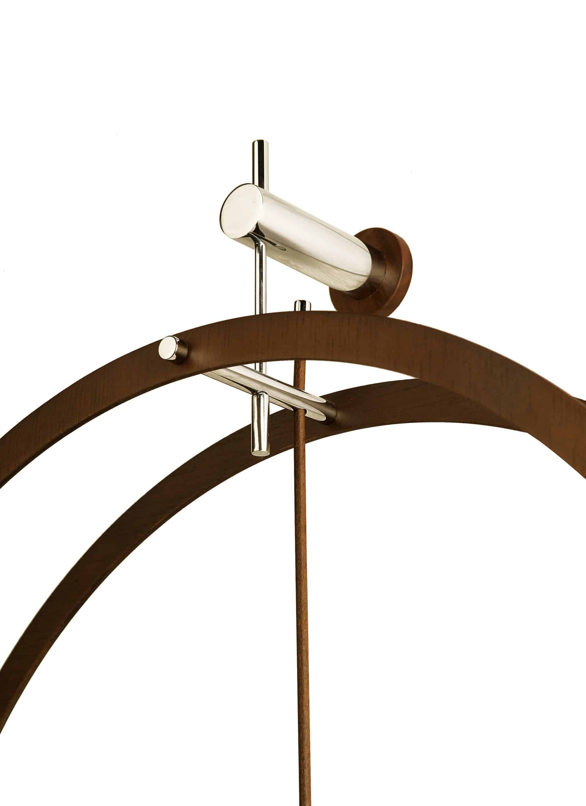 Wall Clock DOS PUNTOS walnut wood with chrome