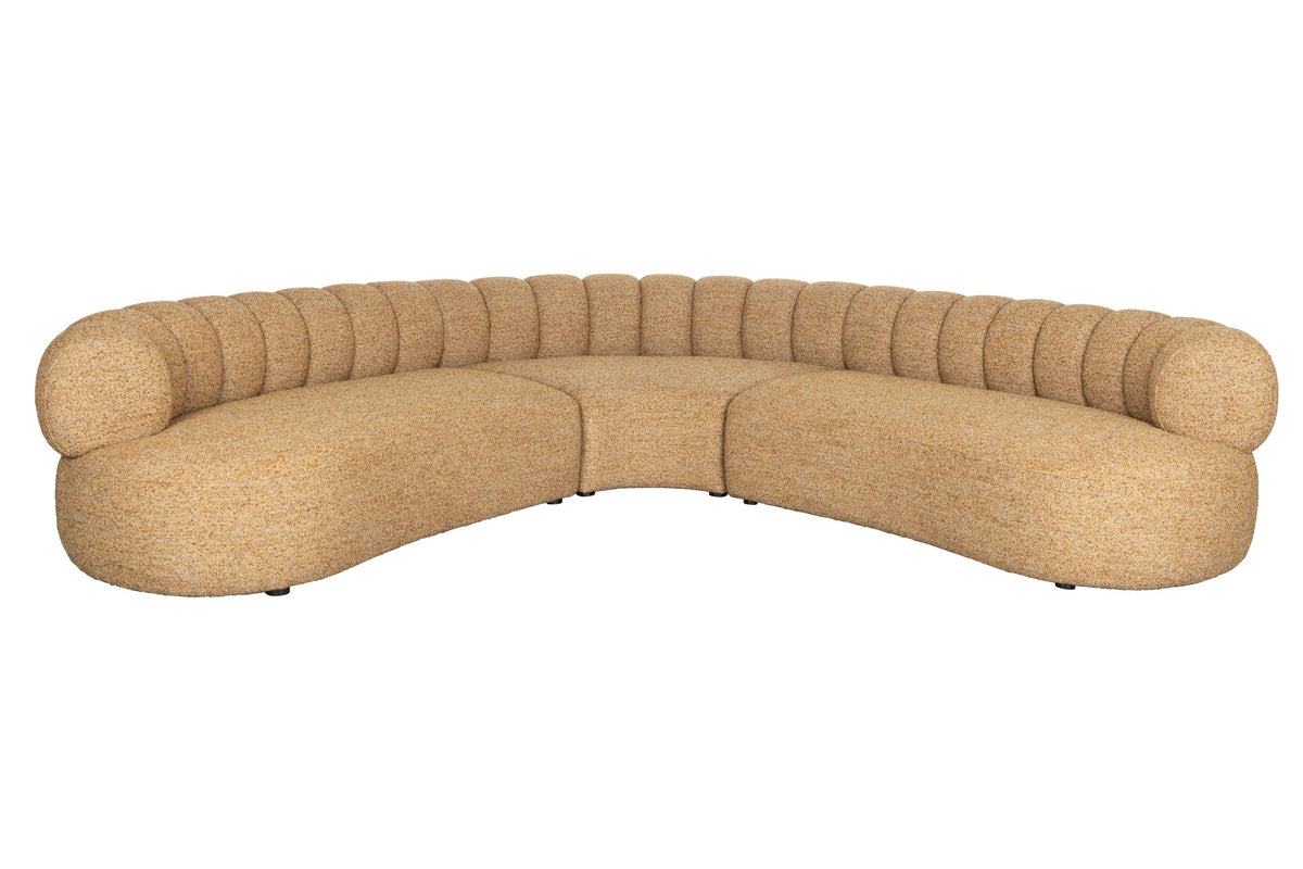 Sofa półokrągła DUVANE brązowy melanż