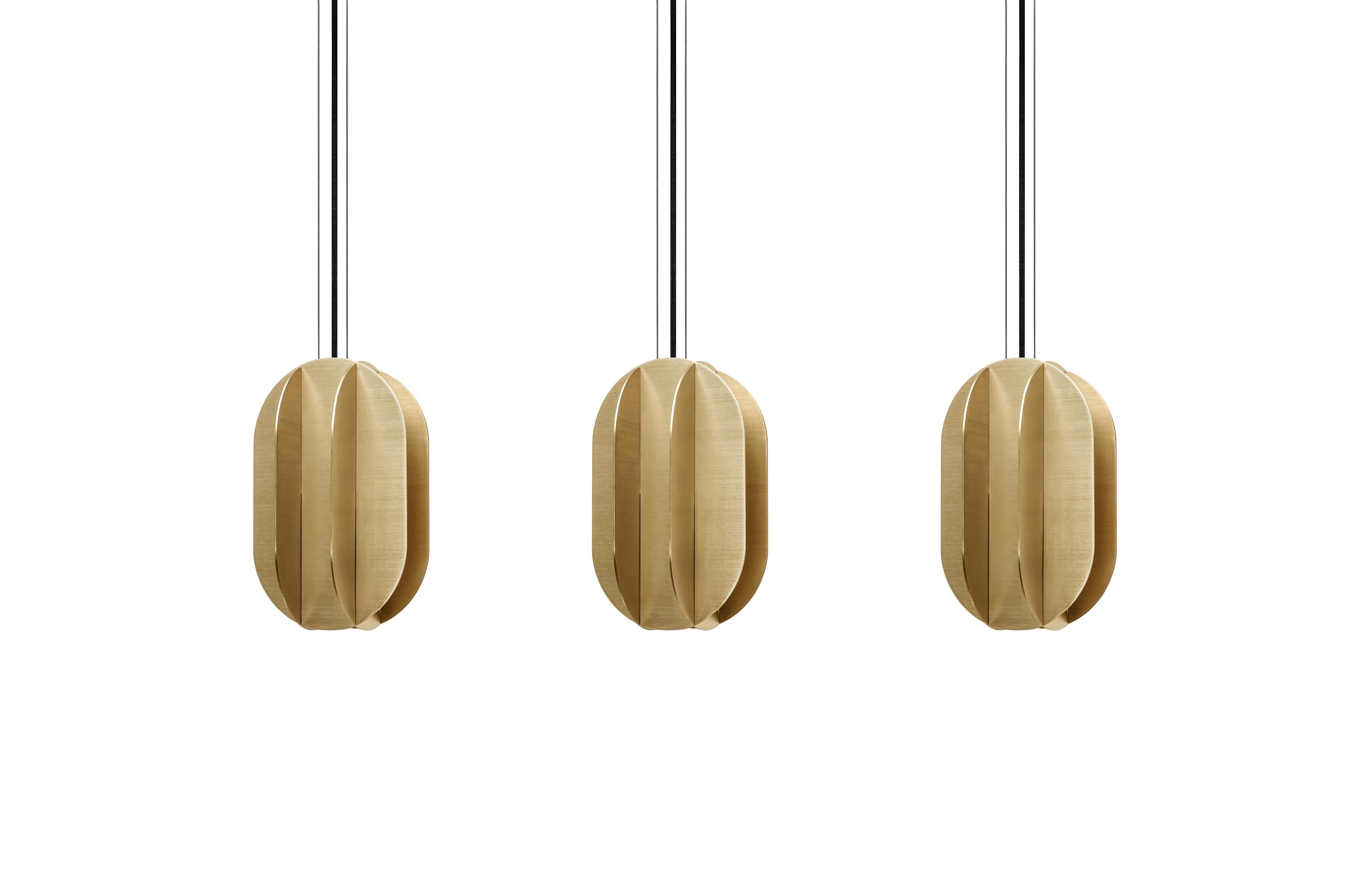 Oval pendant lamp EL brass