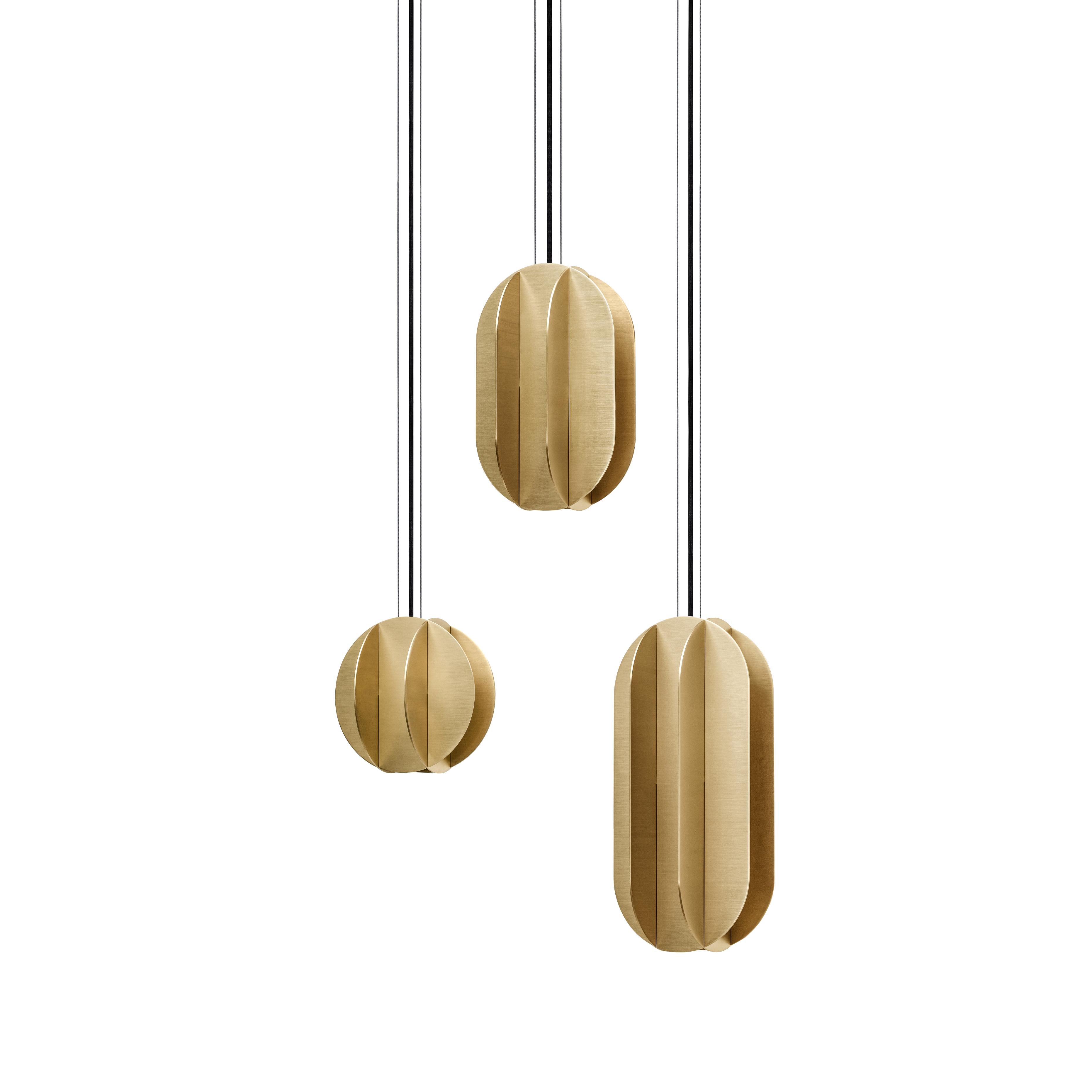Oval pendant lamp EL brass