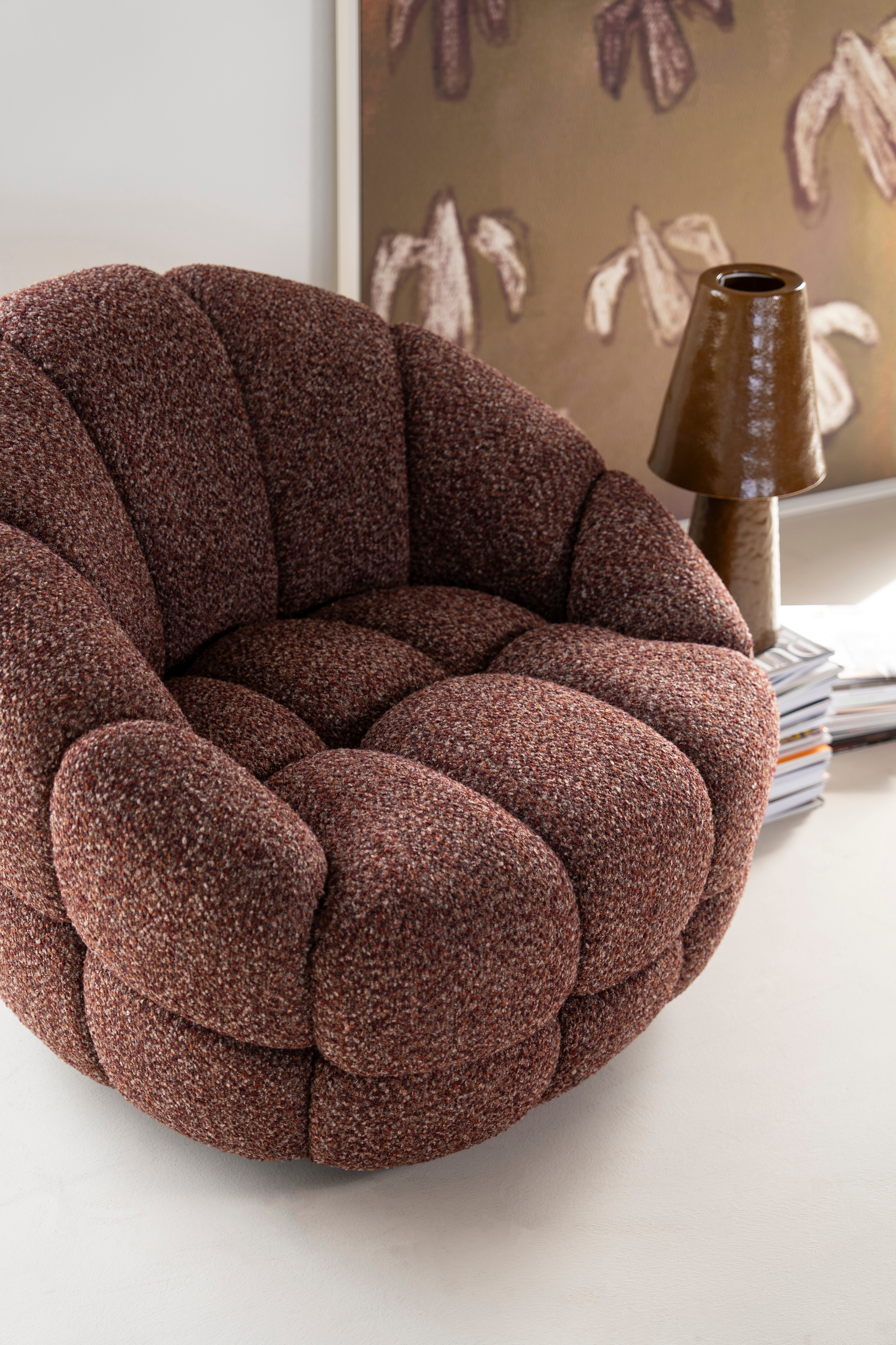 TINA Beige Swivel Armchair