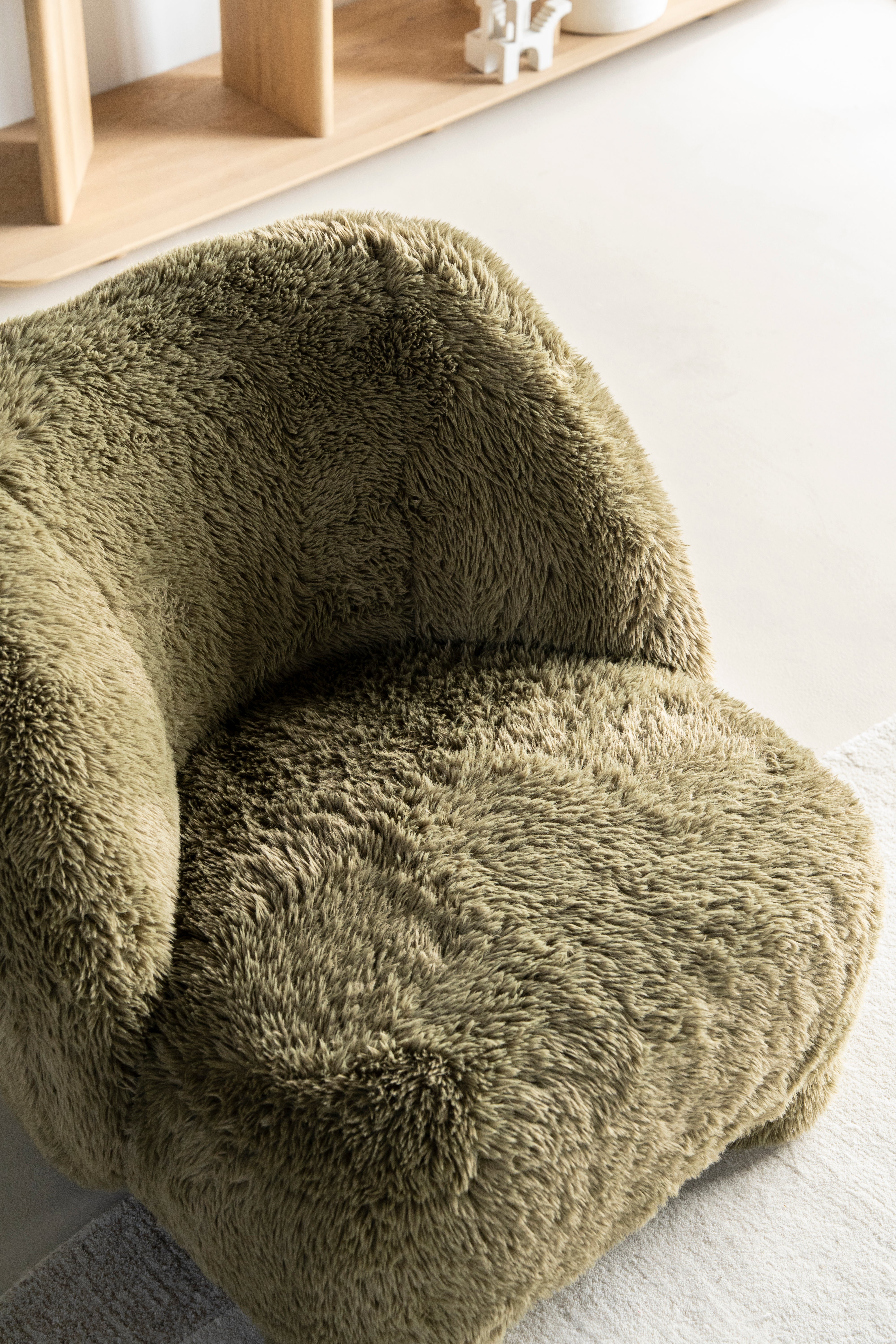SAMSON Cream Fur Armchair