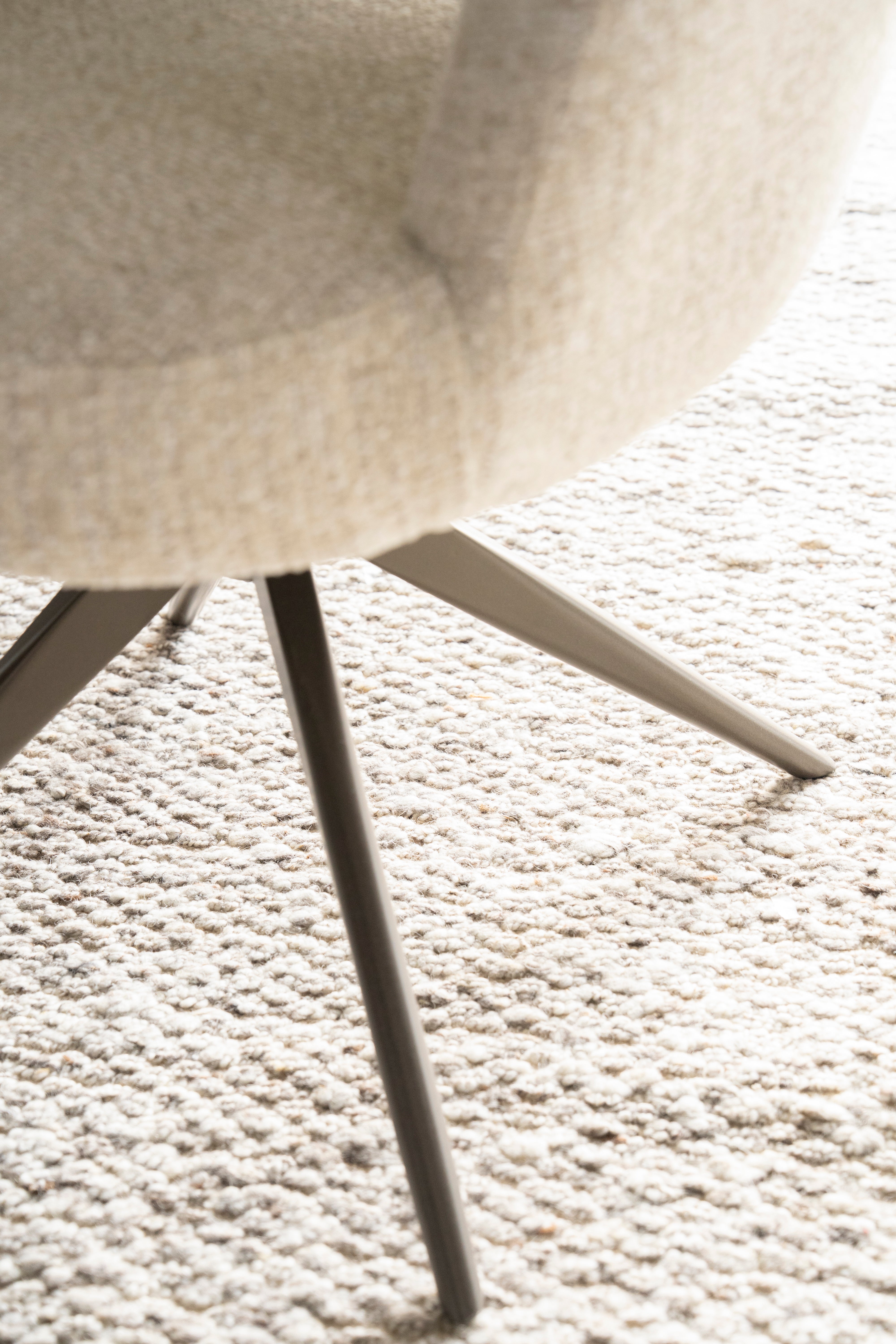 ALISSA taupe swivel chair with dark brown base