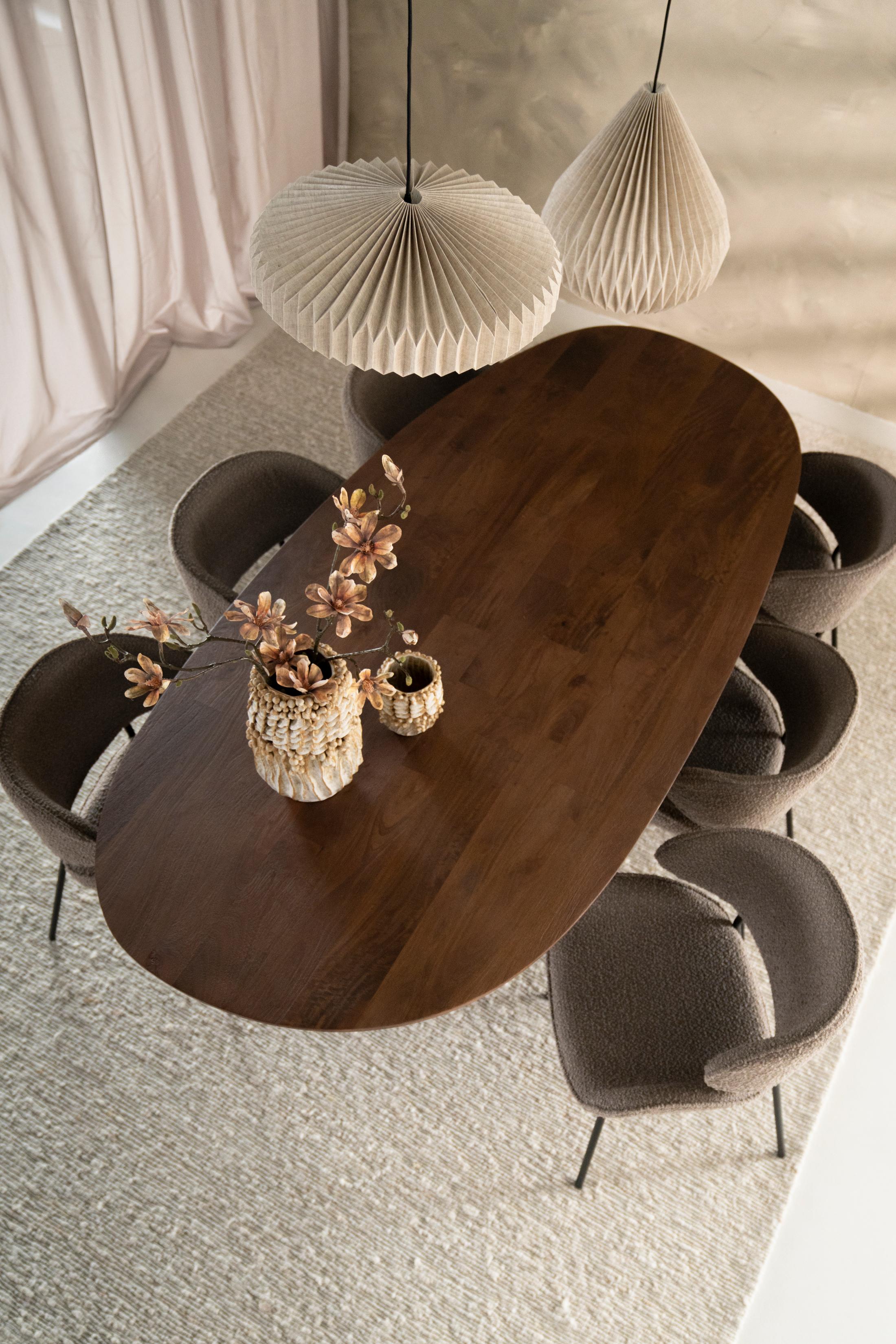 Oval Table COCO Dark Brown Mango Wood