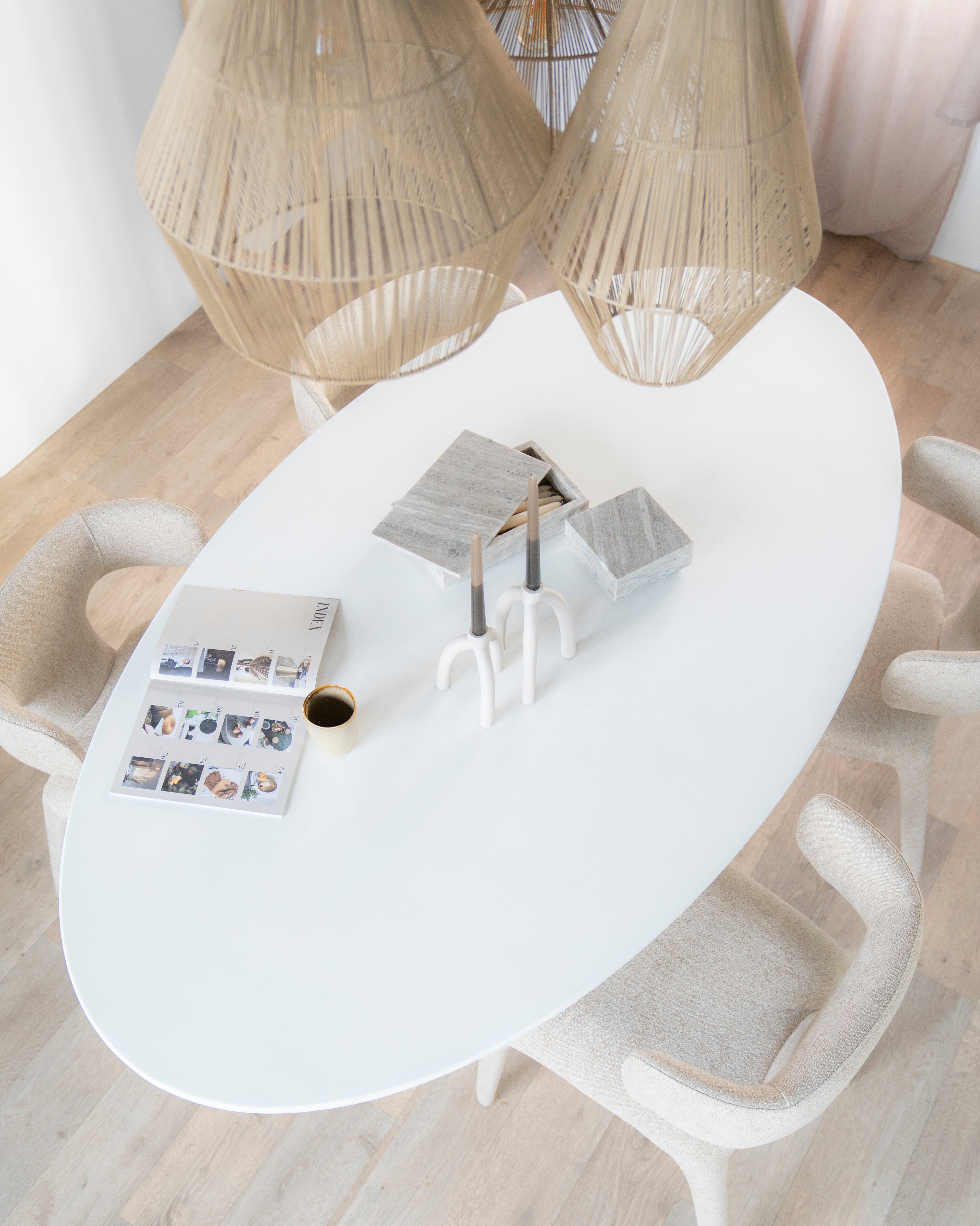 Stół owalny ELIN biały